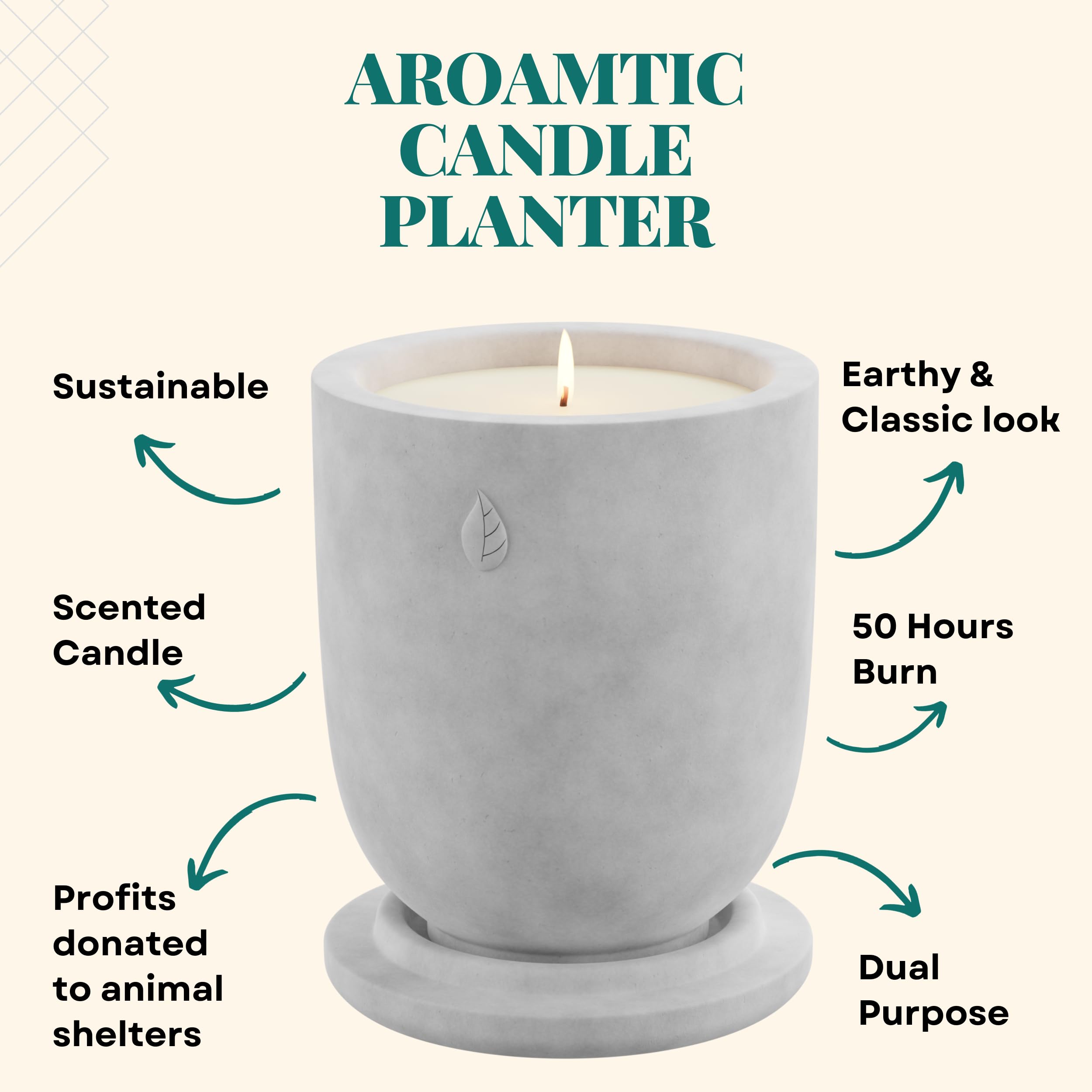 CandlePlanter Concrete Cement Candle Planter - Candles for Home Scented, Soy Candles CANDLEPLANTER buy supplements canada