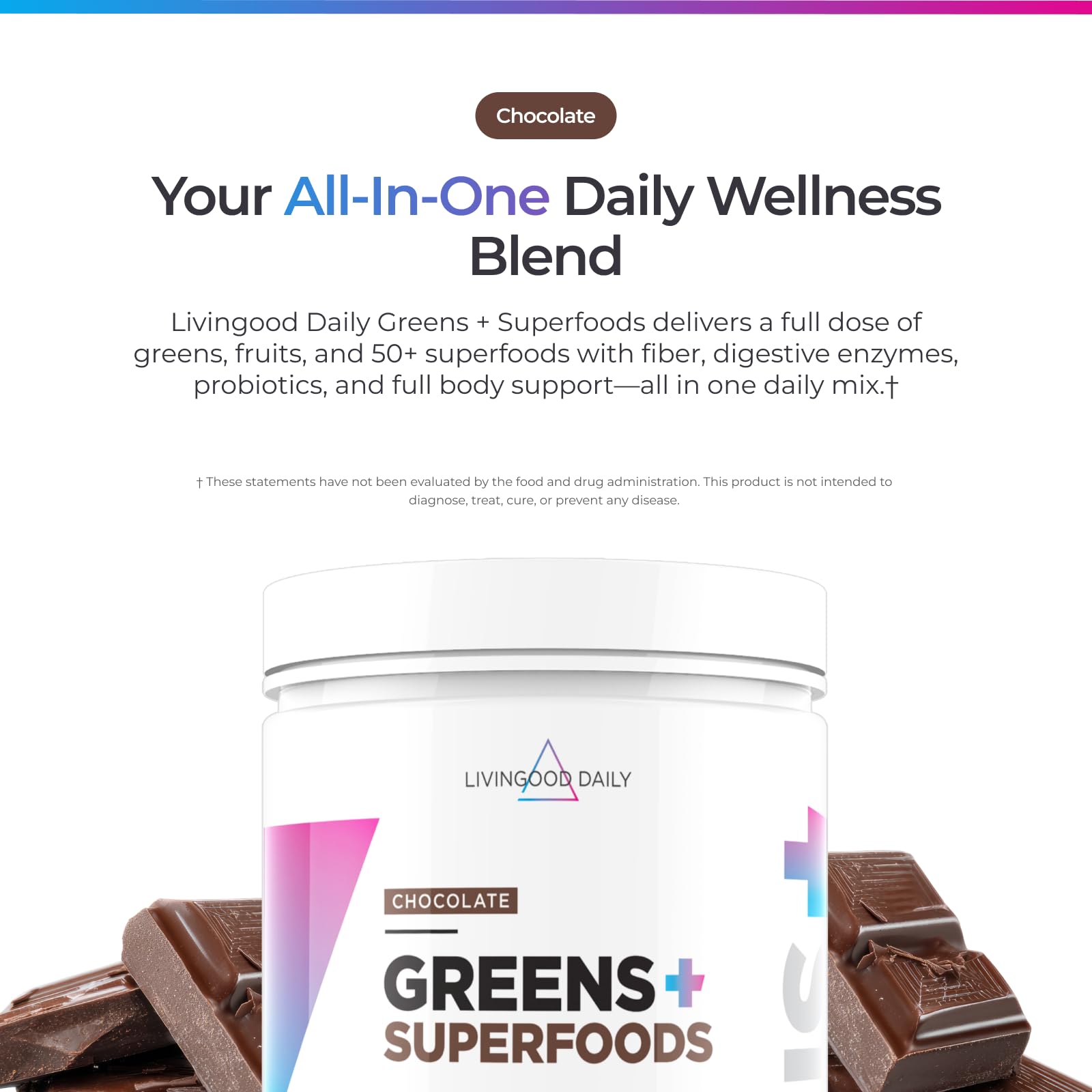 Livingood Daily Greens & Superfood Powder, Super Greens for Gut Health, Green Juice Powder with Spirulina, Chlorella, and Digestive Enzymes, Probiotics for Digestive Support, Chocolate, 30 Servings Livingood Daily buy supplements canada