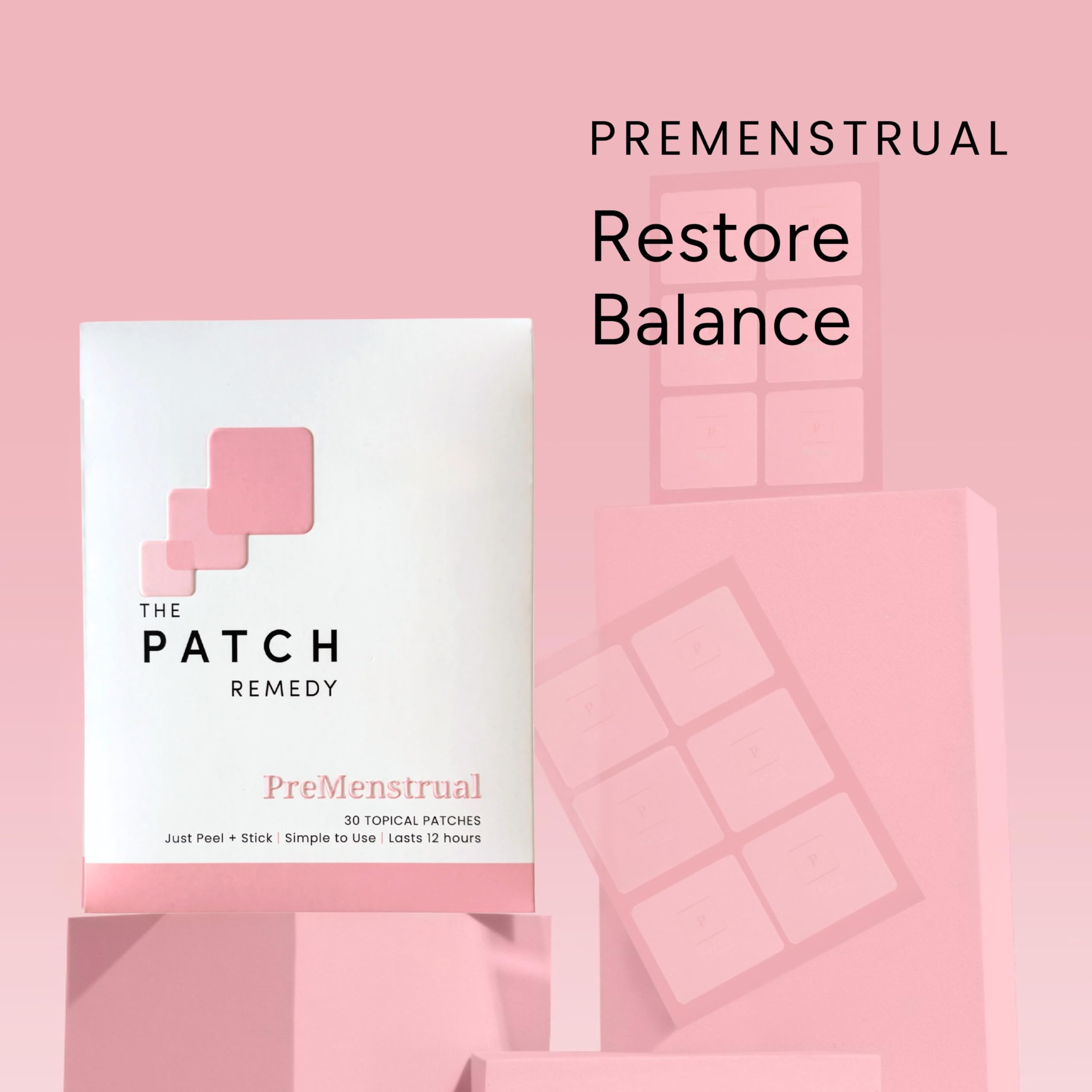 The Patch Remedy Pre Menstrual Patch | Chasteberry, Magnesium, Evening Primrose, Dong Quai, B6 & Vitamin E | 30 Patches The Patch Remedy buy supplements canada