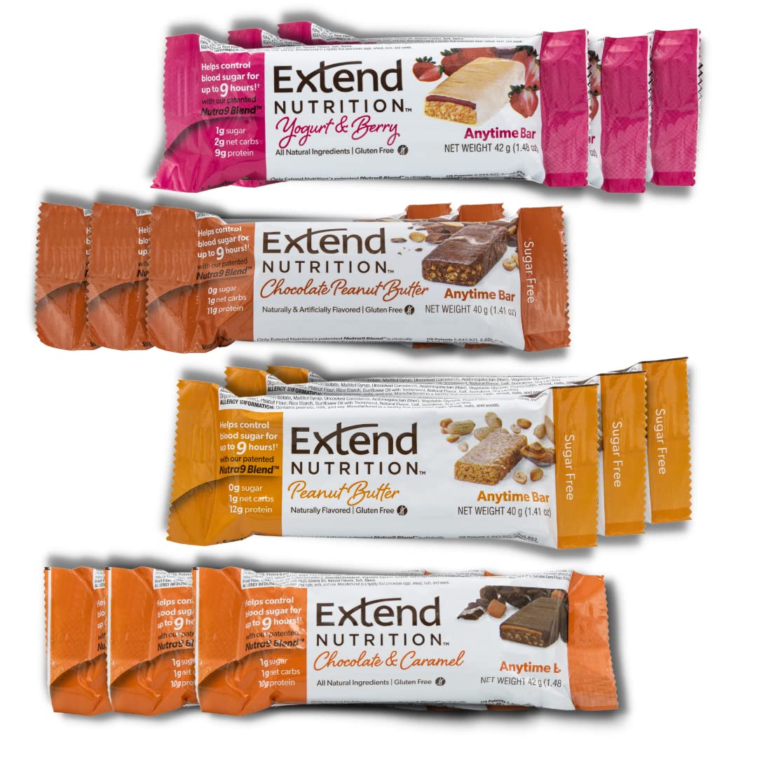 Extend Nutrition Diabetic Snacks for Sugar Control, Low Carb, Low Sugar, Low Calorie Snacks Extend Bar buy supplements canada