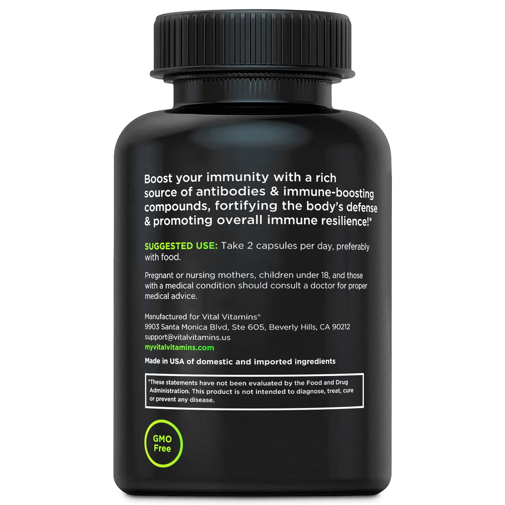 Vital Vitamins Colostrum Supplement - Vitamin C, Zinc, & Selenium - from First Milking - Standardized to Contain 10% IgG Immunoglobulins - Grass-Fed American Cows - 60 Capsules Vital Vitamins buy supplements canada