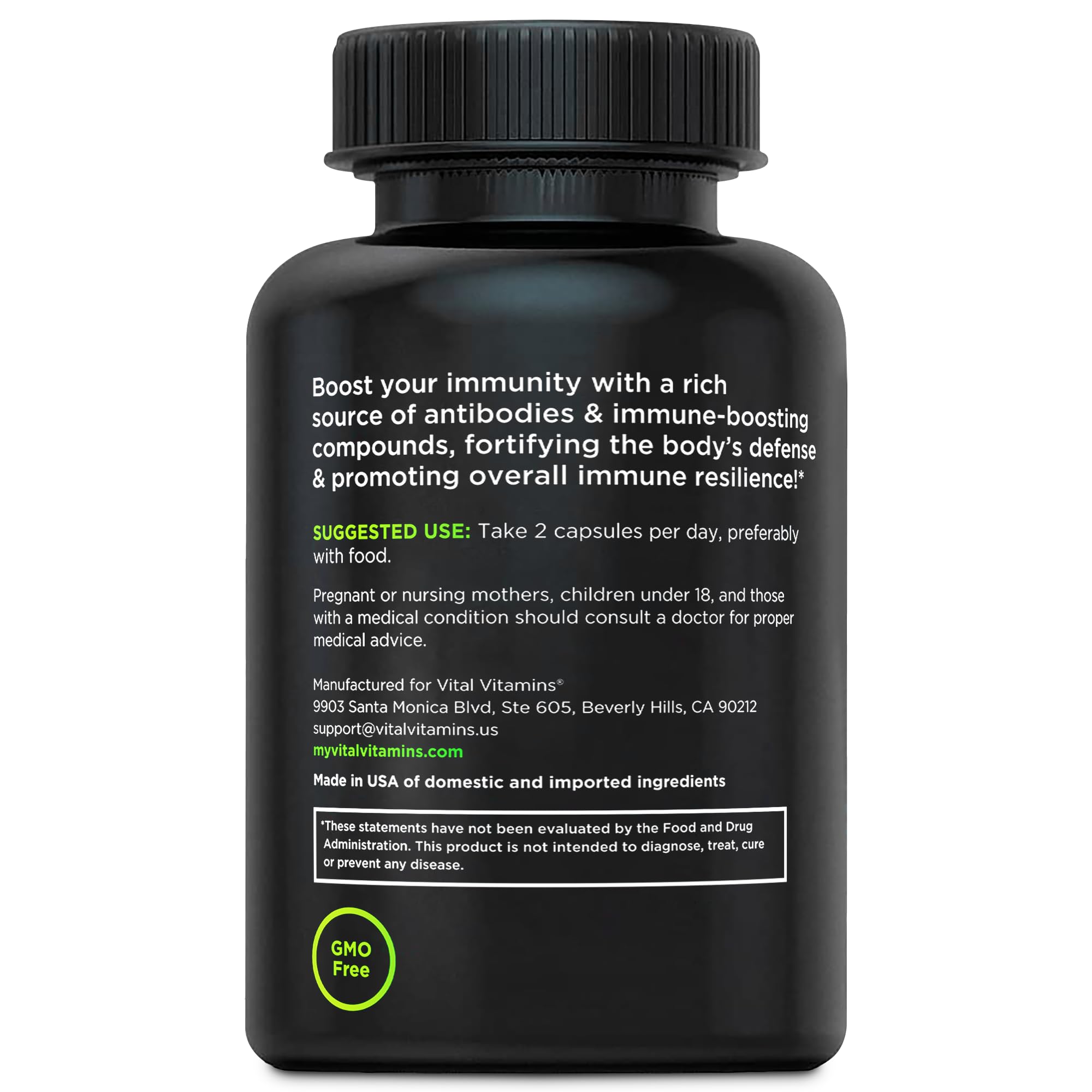 Vital Vitamins Colostrum Supplement - Vitamin C, Zinc, & Selenium - from First Milking - Standardized to Contain 10% IgG Immunoglobulins - Grass-Fed American Cows - 60 Capsules Vital Vitamins buy supplements canada
