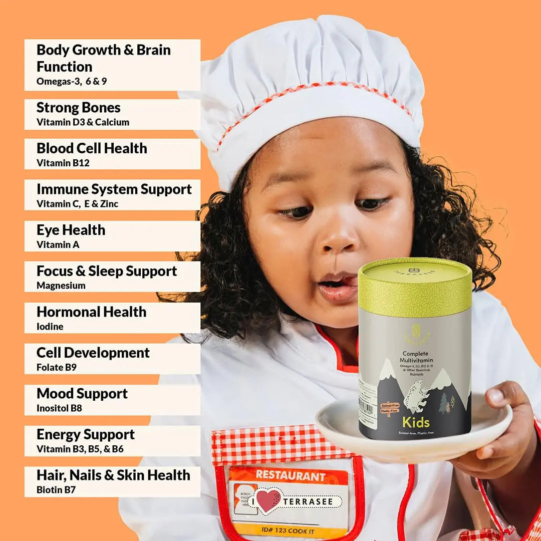 Terraseed Complete Kids Multivitamin Gummies - with Omega 3,6,9, Vitamin B12, Folic Acid, Iodine, Vitamin C, Zinc - Kids Daily Essential Vitamins Terraseed buy supplements canada