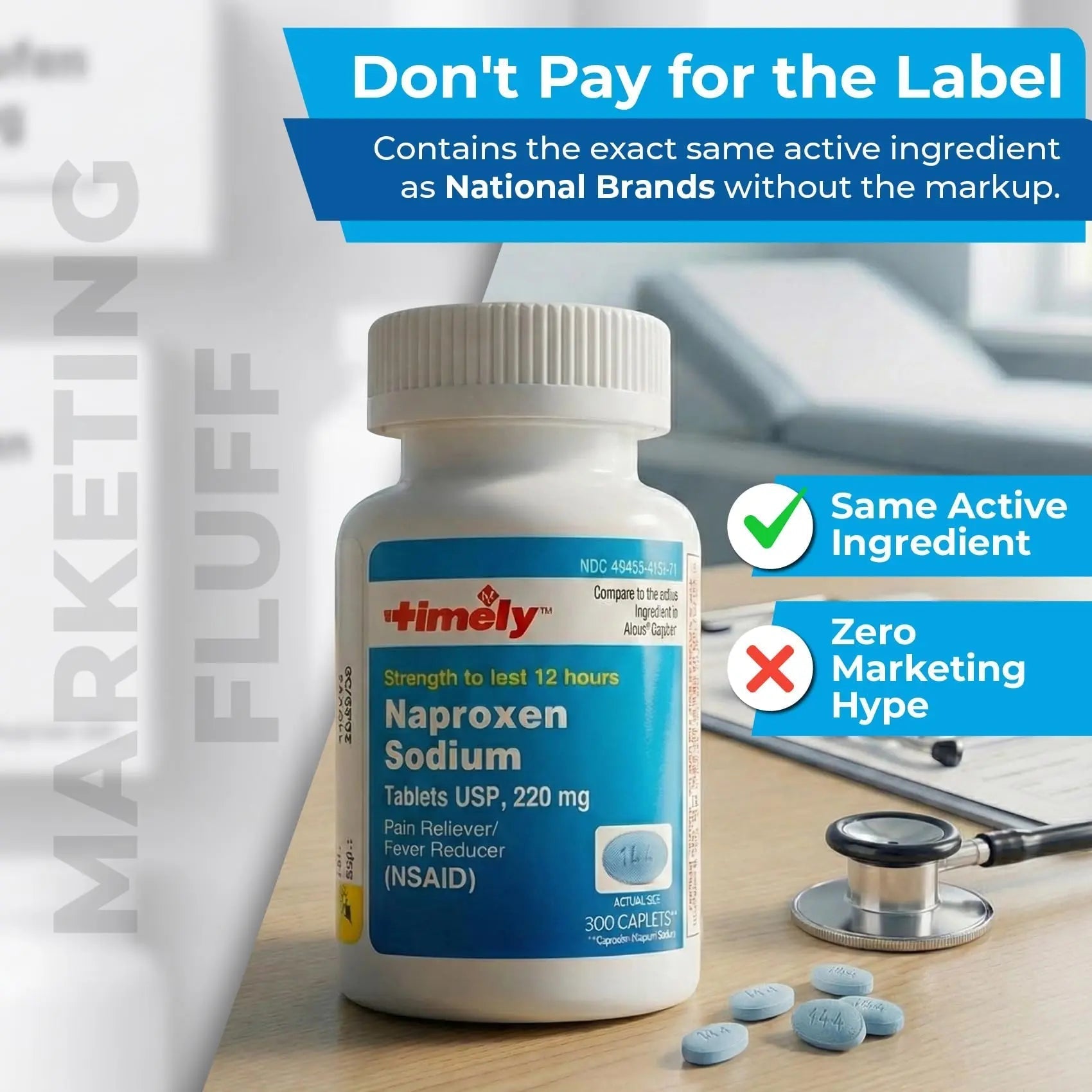 TIME-Cap Labs Naproxen Sodium 220mg (NSAID), Pain Reliever & Fever Reducer Caplets, 12 Hour Relief for Headache, Backache, Arthritis & Body Aches, 300 Count TIME-CAP LABS, INC. buy supplements canada