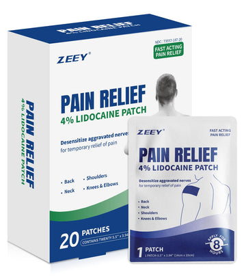 ZEEY 4% Lidocaine Pain Relief Patches, Maximum Strength OTC, for Back, Knee, Neck, Shoulders, Joints, Muscle Soreness, Fast Acting, Topical Anesthetic, Large Gel Patch, 5.5" x 3.94", 20Ct ZEEY buy supplements canada