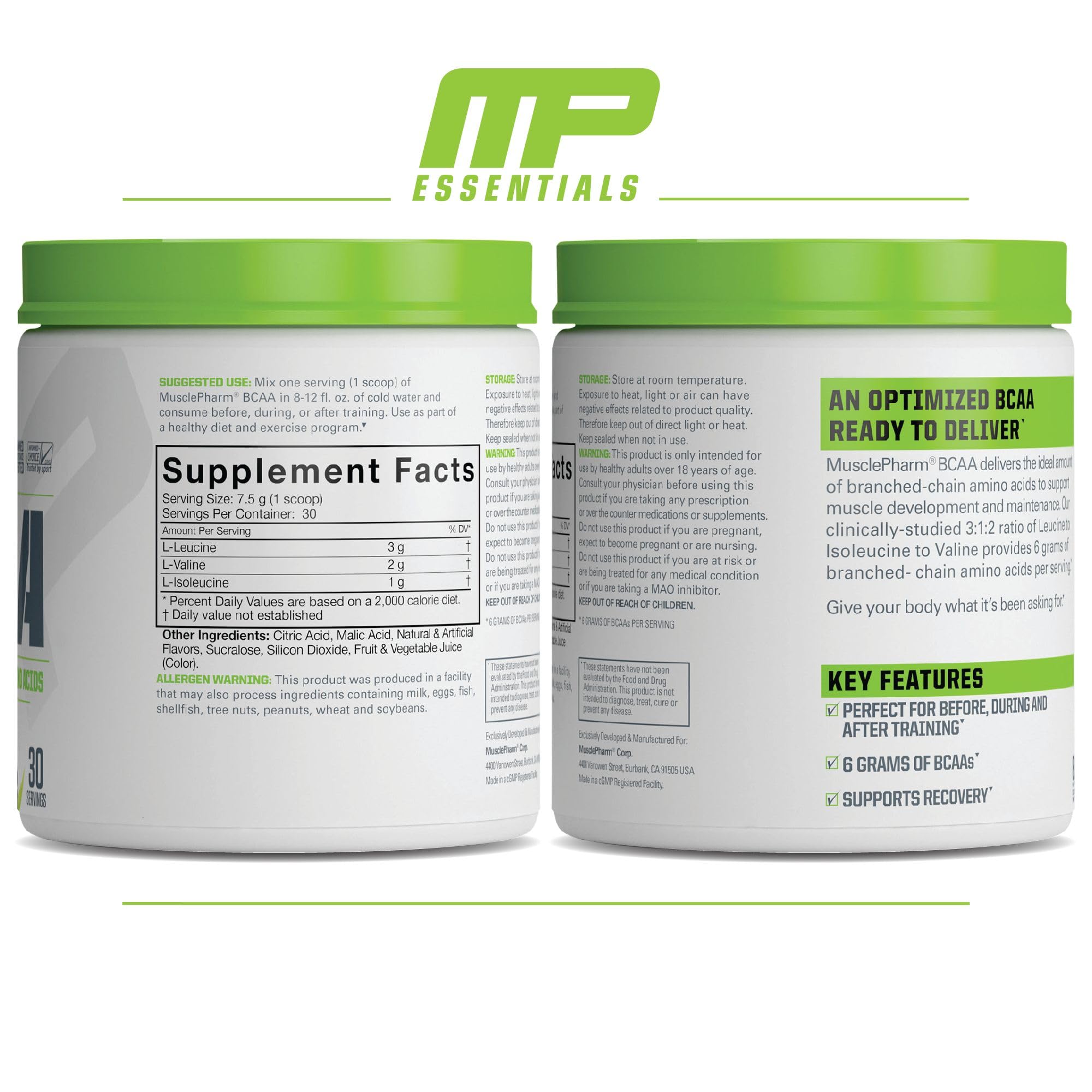 MusclePharm Essentials BCAA Powder, Pre & Post Workout Recovery Drink, Supports Muscle Pharm buy supplements canada