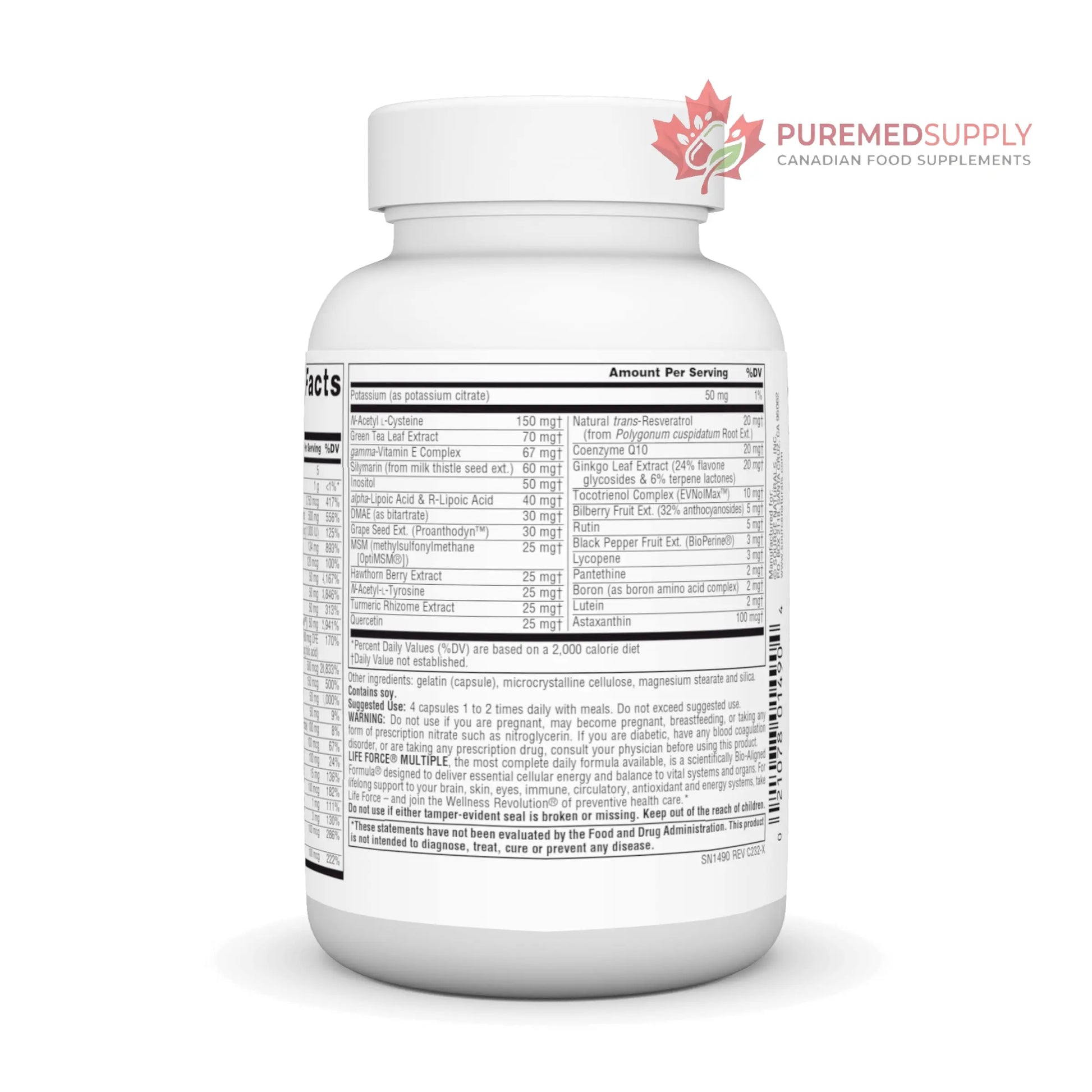 Source Naturals Life Force Multiple Iron Free Daily Multivitamin High Potency Essential Vitamins, Minerals, Antioxidants & Nutrients - Energy & Immune Boost* - 60 Capsules Source Naturals buy supplements canada
