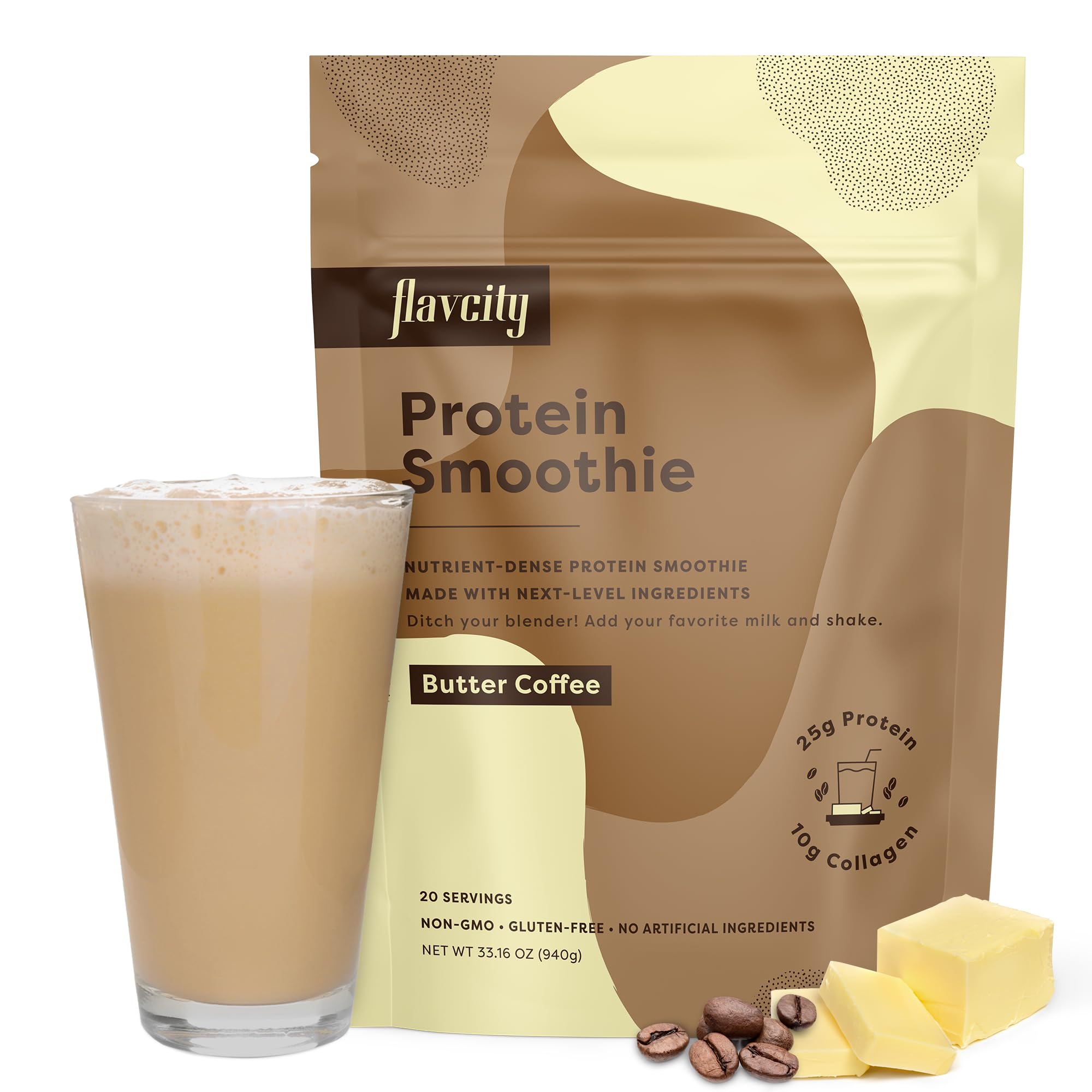 FlavCity Protein Powder Smoothie, Butter Coffee - 100% Grass-Fed Whey Protein Powder FlavCity buy supplements canada