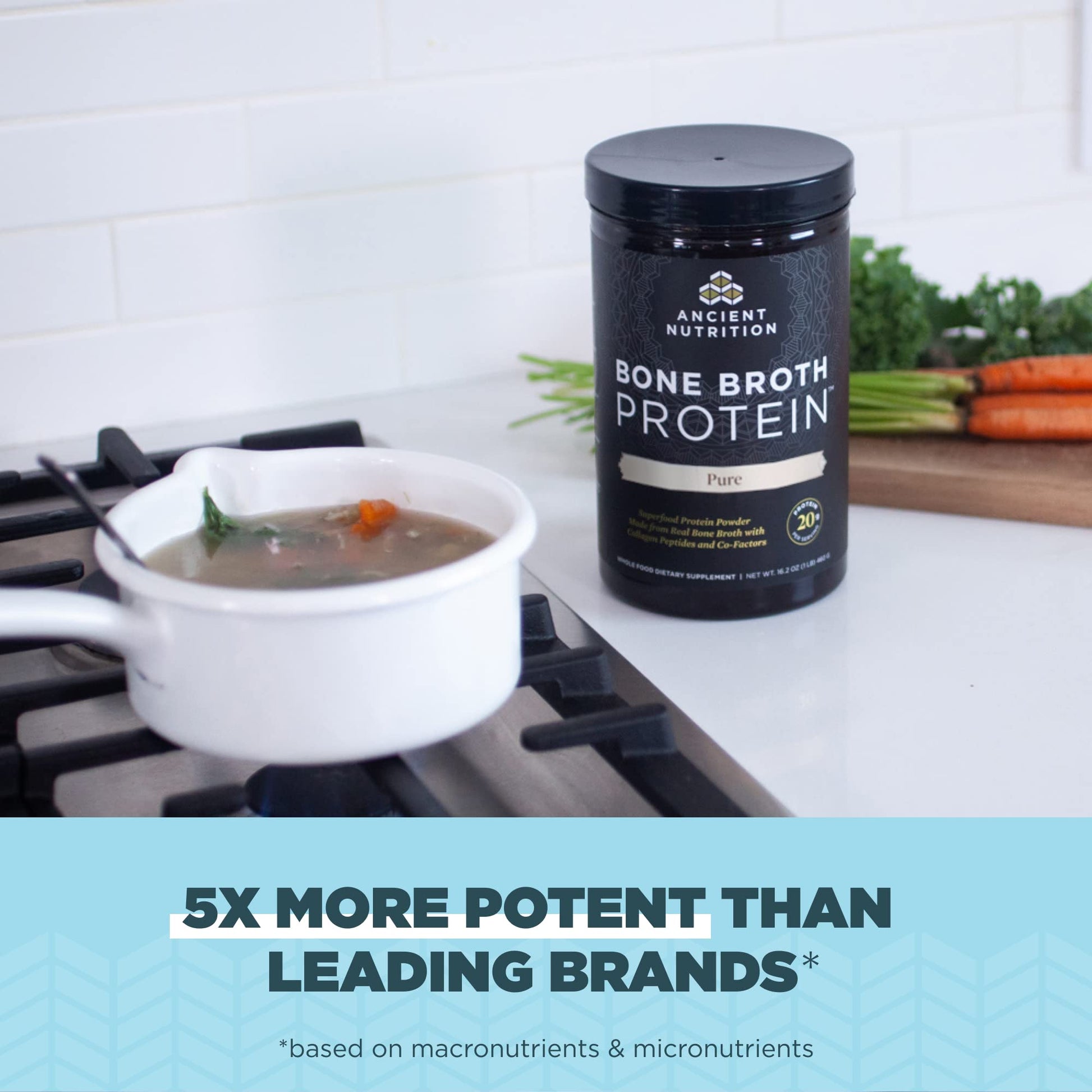 Ancient Nutrition Bone Broth Protein Powder, Pure Flavor, 20 Servings Size Ancient Nutrition buy supplements canada