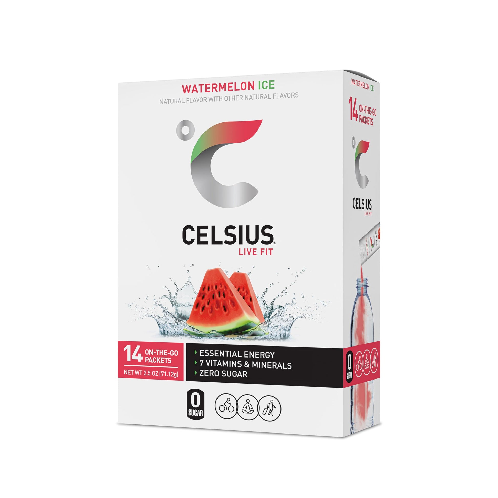 CELSIUS On-the-Go Powder Sticks Watermelon Ice, Essential Energy (14 Sticks per Pack) CELSIUS buy supplements canada