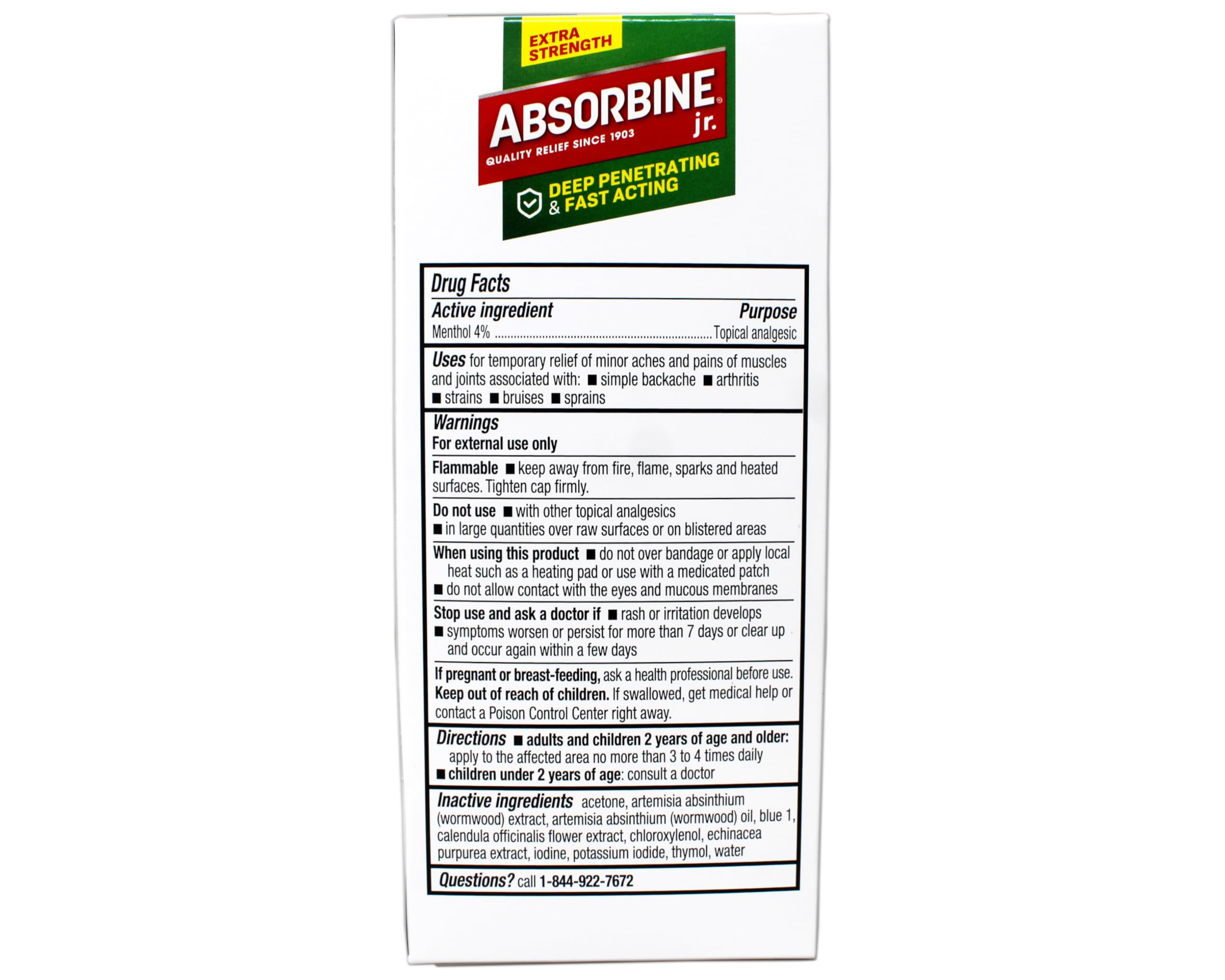 ABSORBINE JR. Extra Strength Pain Relieving Liquid, for Muscle, Joints, Arthritis Pain, with No-Mess Applicator, 4 Oz (Pack of 3) ABSORBINE JR. buy supplements canada