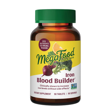 MegaFood Blood Builder Iron Supplement for Women & Men - Increase Iron Levels Without Side Effects - Combats Fatigue - with Vitamin B12, Folic Acid MegaFood buy supplements canada