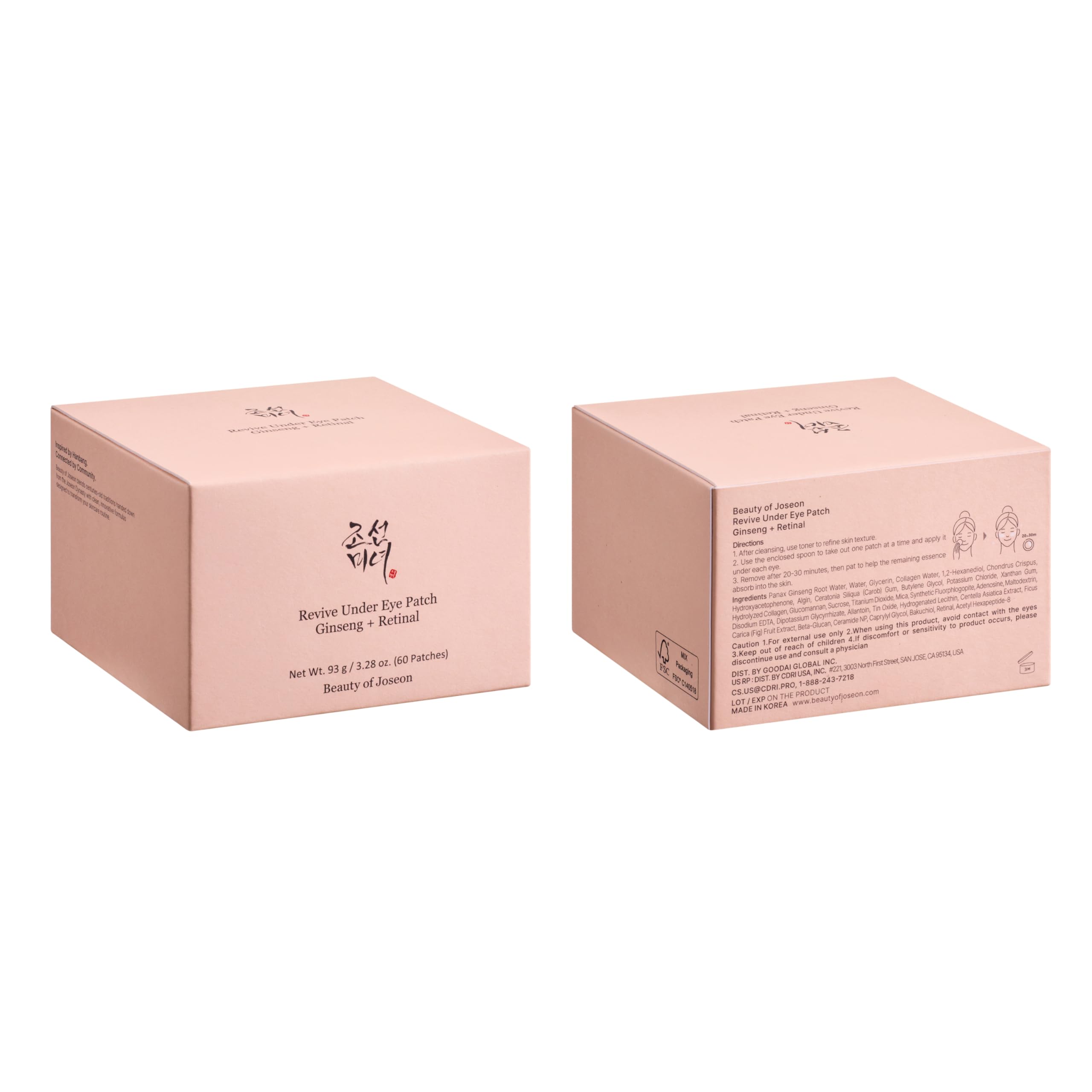 Beauty of Joseon Wrinkle Care Duo Set Revive Eye Serum (30ml / 1 fl oz) & Revive Ginseng Eye Patch (60 Sheets / 30 Pairs) Korean Skincare Beauty of Joseon buy supplements canada