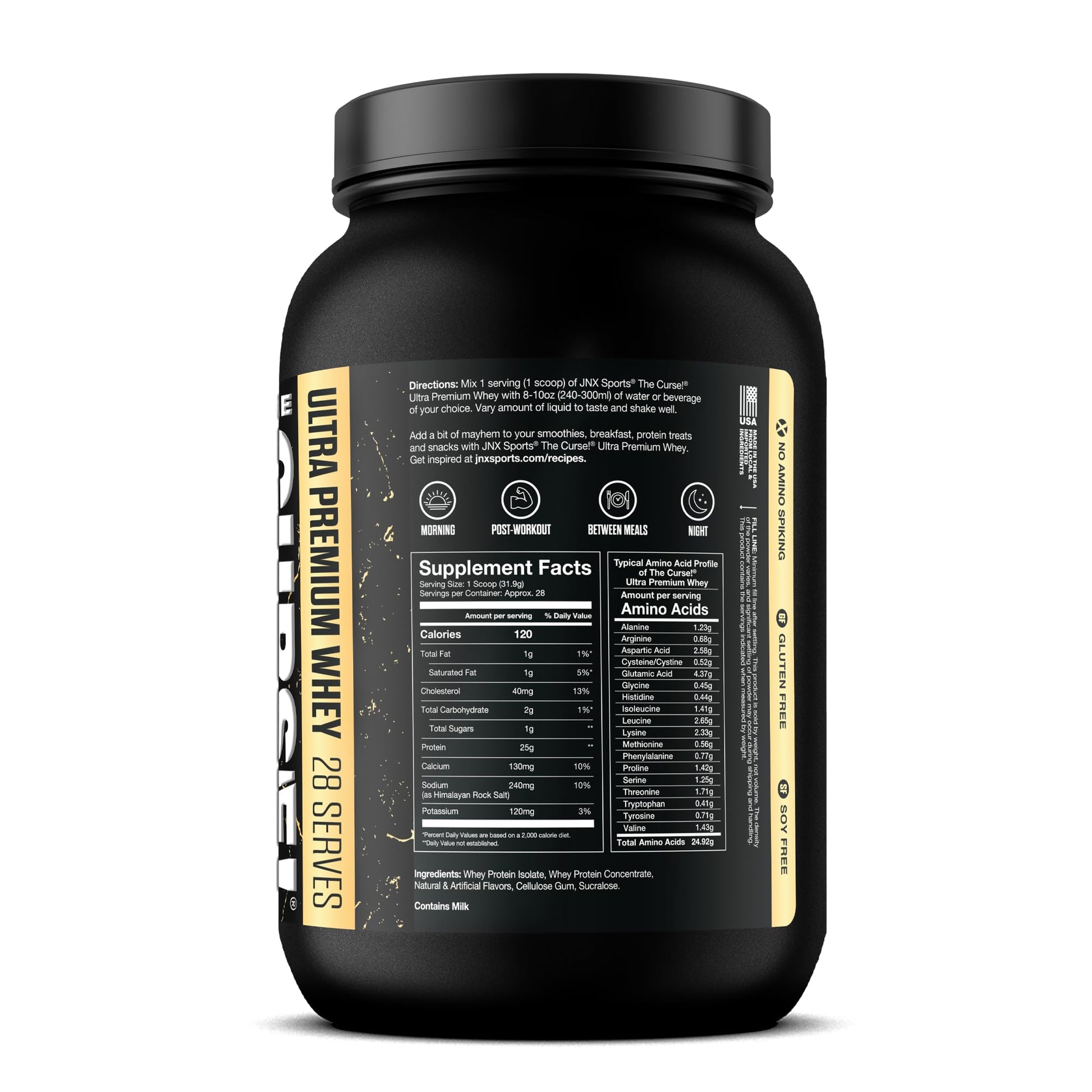 JNX SPORTS The Curse! Ultra Premium Whey Protein Powder Vanilla Bean 2lb | 25g Protein JNX SPORTS buy supplements canada