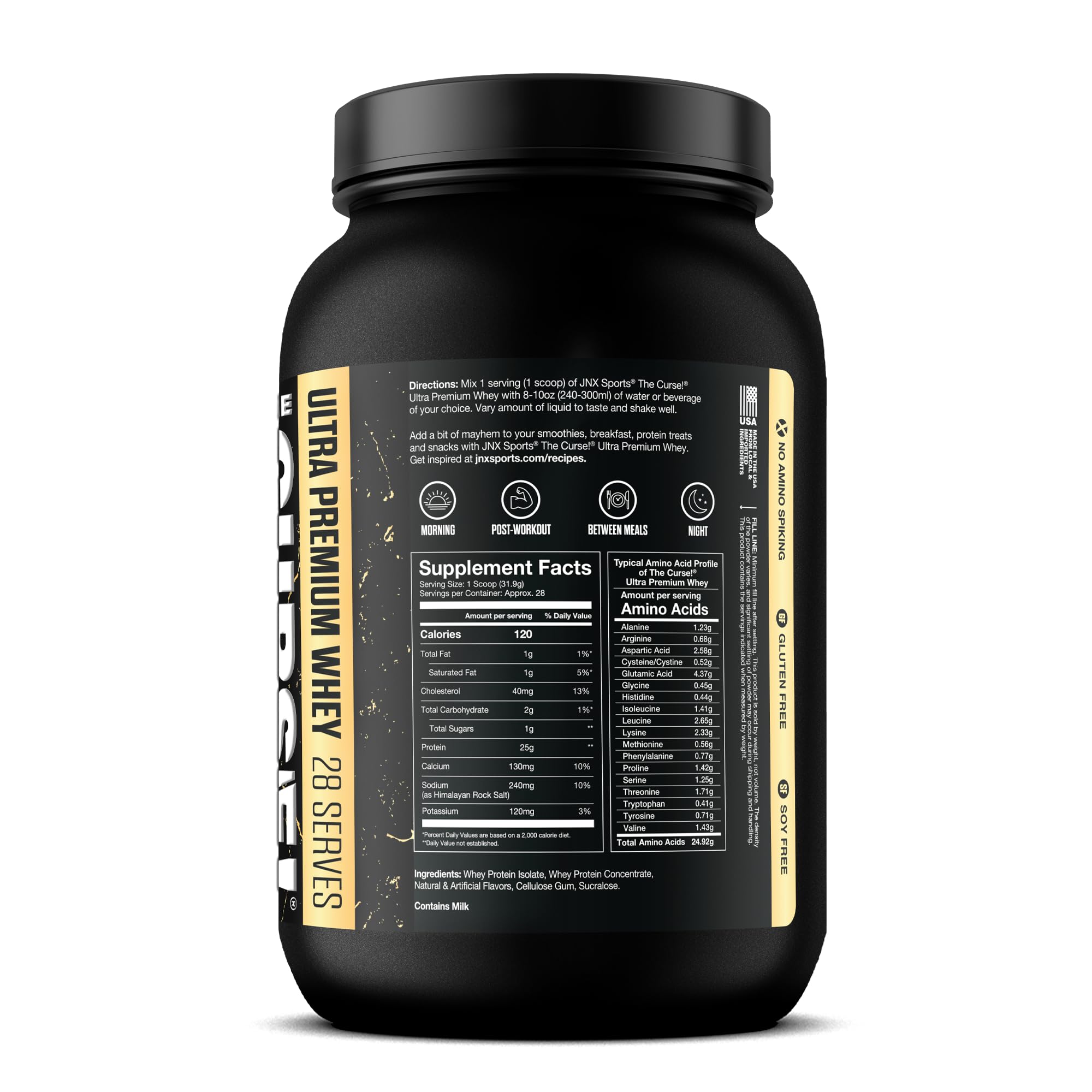 JNX SPORTS The Curse! Ultra Premium Whey Protein Powder Vanilla Bean 2lb | 25g Protein JNX SPORTS buy supplements canada