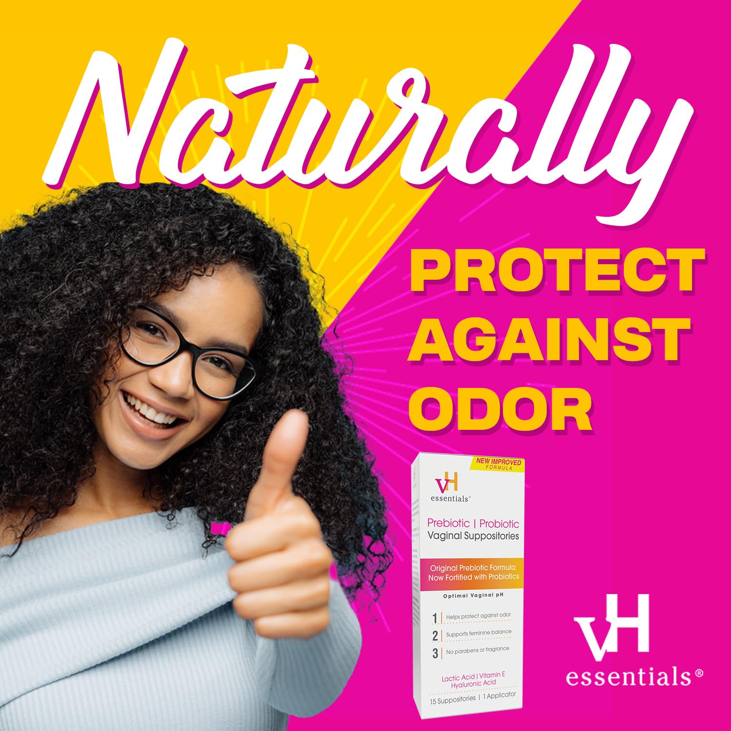 vH essentials Prebiotic PH Balanced Vaginal SuppositoriesBox, Original Version, 15 Count vH essentials buy supplements canada