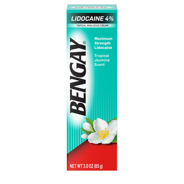 Bengay Lidocaine Pain Relief Cream, Maximum Strength OTC, Non-Greasy Topical Analgesic with 4% Lidocaine to Desensitize Nerves, Numbing Cream with a Soothing Jasmine Scent, 3 oz Bengay buy supplements canada