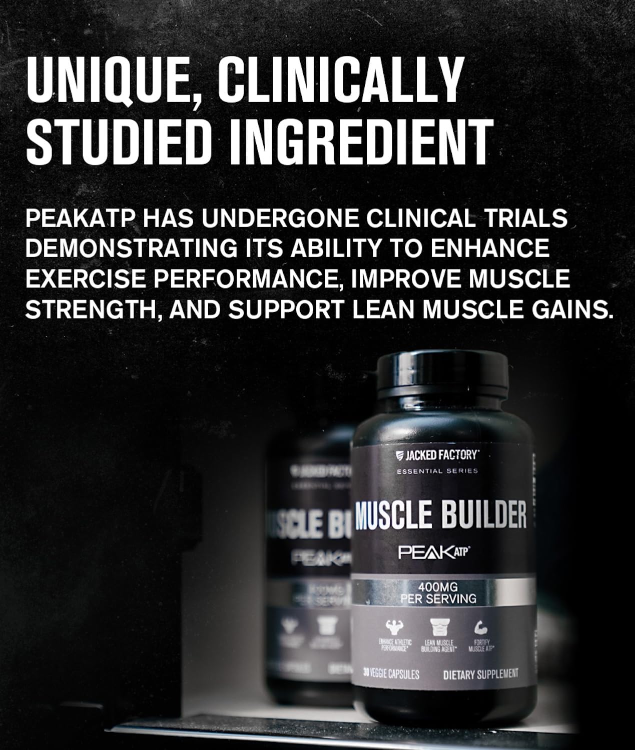 Jacked Factory Essentials Muscle Builder - ATP Muscle Builder for Men with Peak ATP to Support Muscle Gain, Enhance Athletic Performance, & Increase Strength - 30 Capsules Jacked Factory buy supplements canada