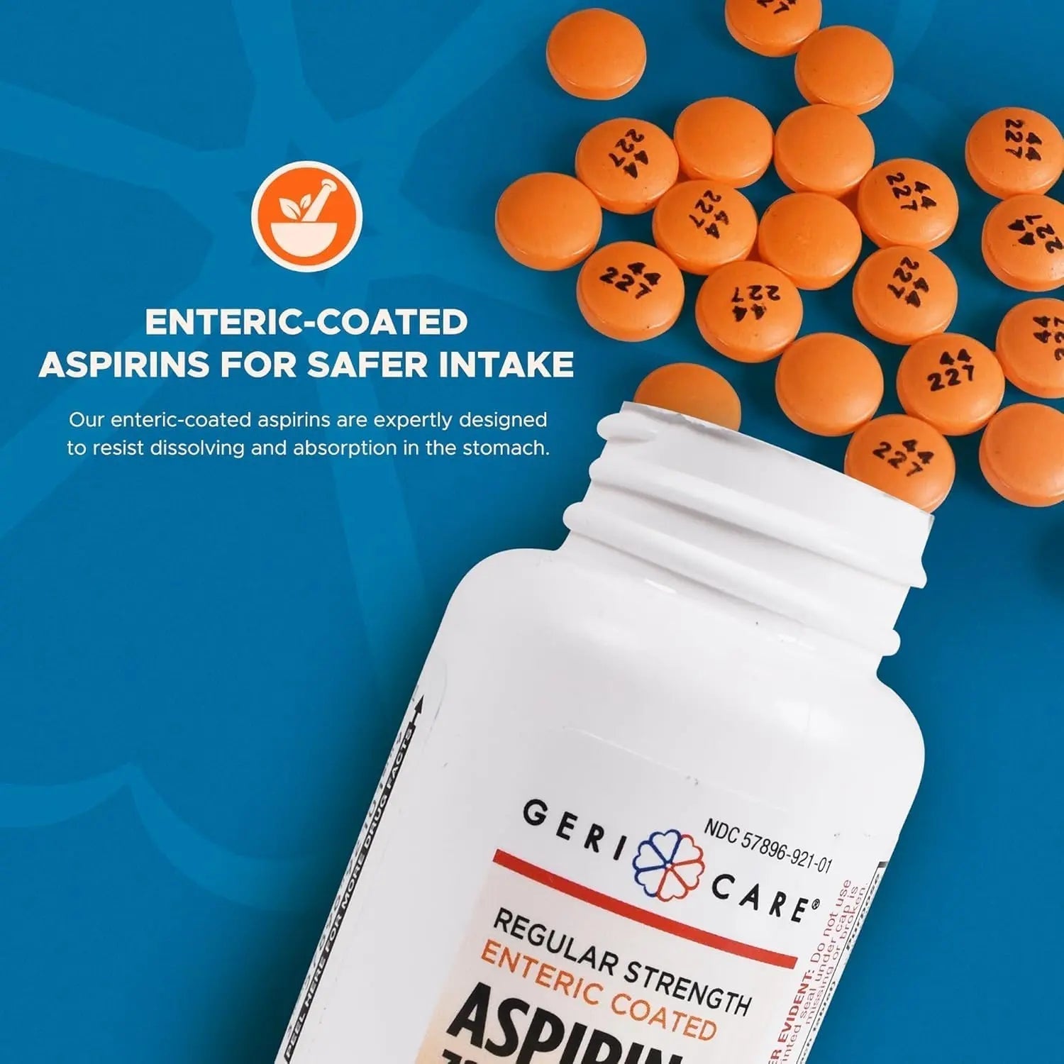 GeriCare Enteric Coated Aspirin Tablets 325mg (200 Count) NSAID Pain Reliever & Fever Reducer for Adults- Regular Strength Aspirin for Headache Arthritis Menstrual & Muscle Pain GeriCare buy supplements canada