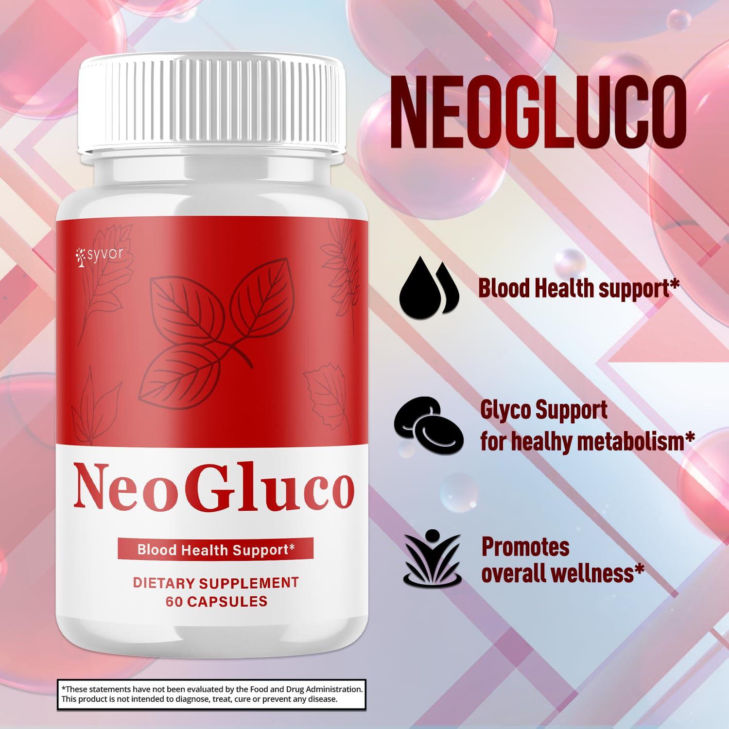 (2 Pack) NeoGluco Capsules, Official NeoGluco Glycogen Support Pills with All Natural Ingredients, Advanced Formula Health Supplement with Max Strength Premium Vitamins for Women & Men (120 Capsules) Syvor buy supplements canada