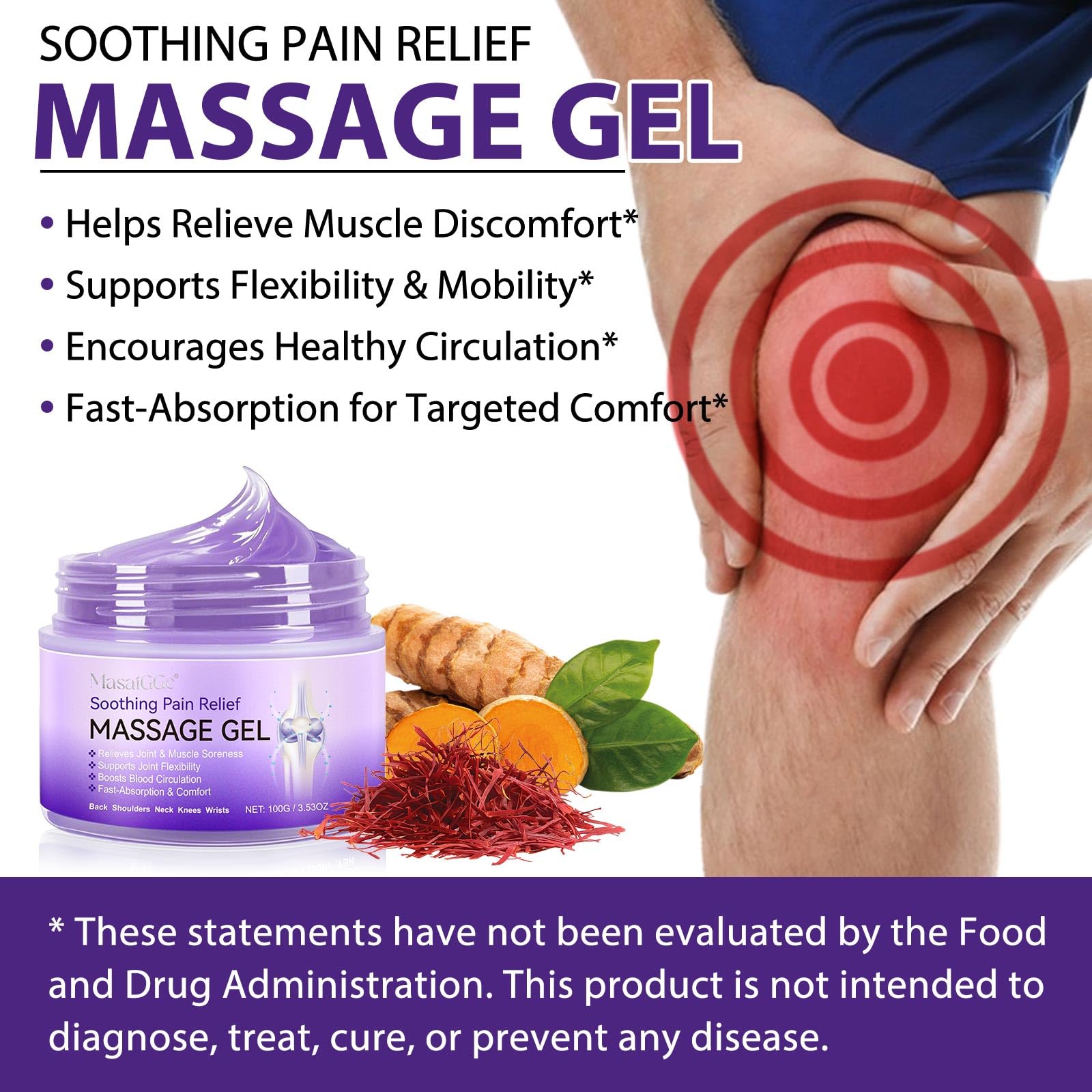 Soothing Massage Gel - Joint Massage Purple Gel, Natural Ingredients & Fast-Absorbing for Soothing Joint, Shoulder, Knee, Back & Muscle Stiffness GTZSXNP buy supplements canada