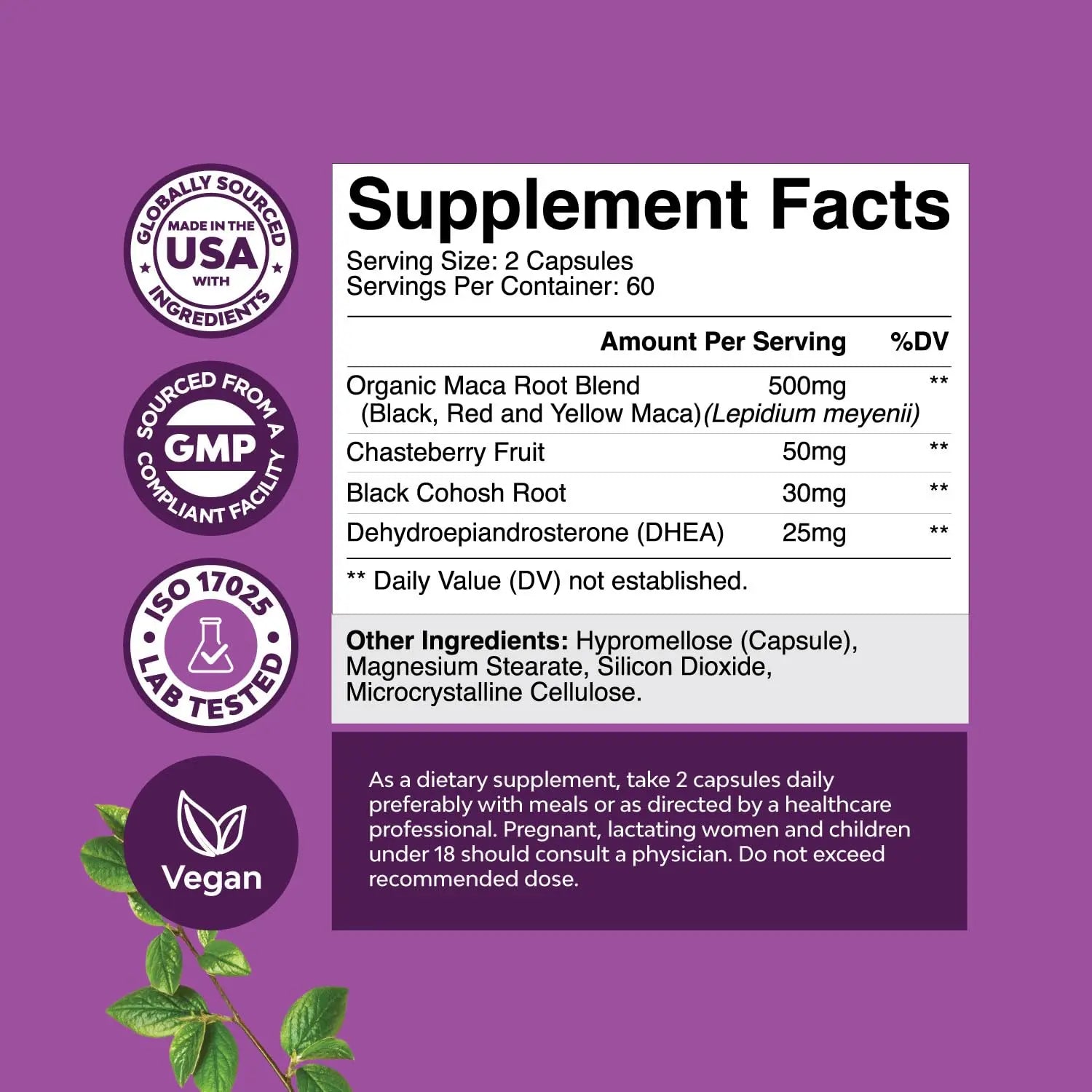 Bundle of Perimenopause Supplement with Maca Root Vitex Berry Black Cohosh for Hot Flashes Night Sweats Hormone Balance Natures Craft buy supplements canada