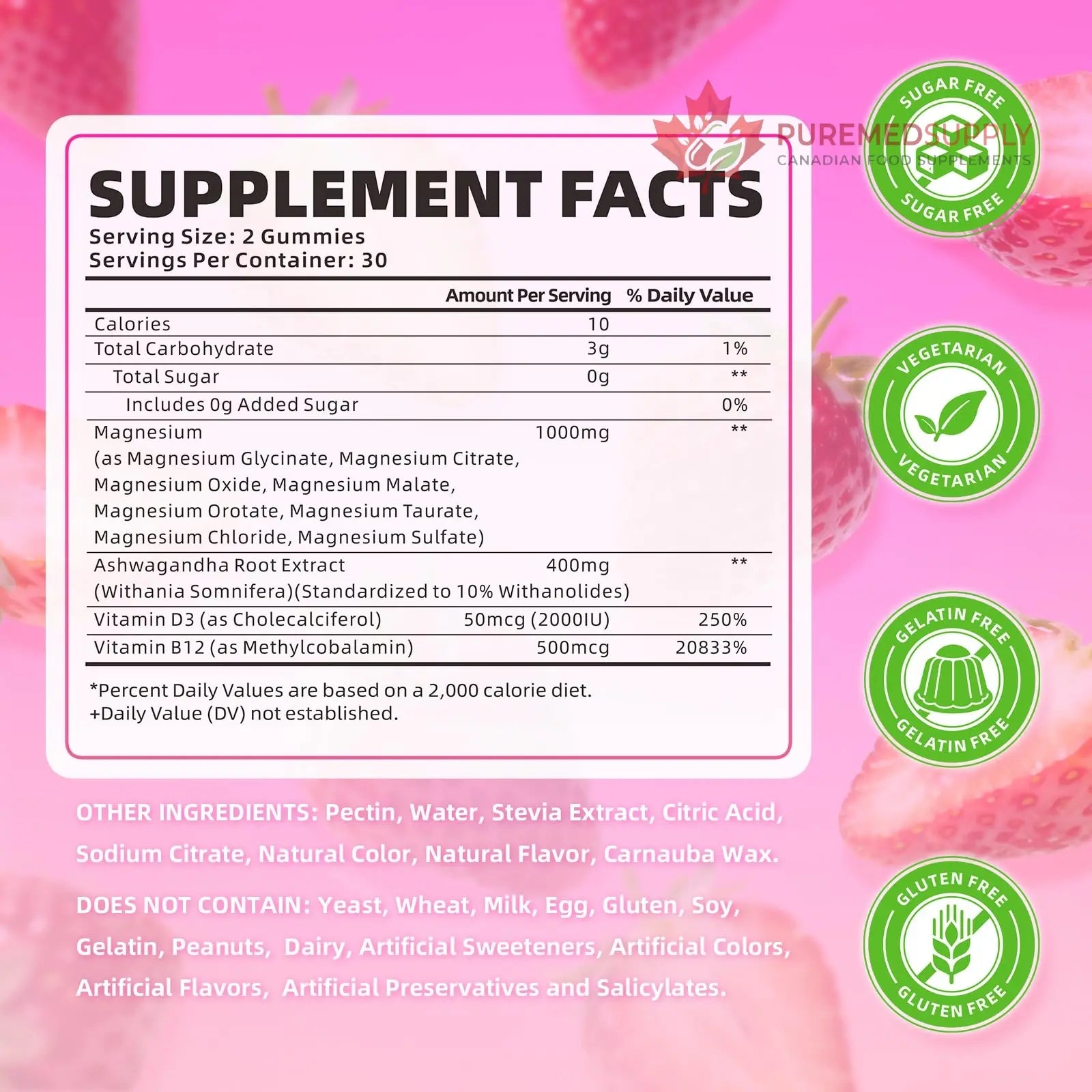 softbear Magnesium Complex Gummies for Women & Men & Kids, 8 in 1 Magnesium Complex Supplement 1000mg-Magnesium Glycinate,Citrate,Malate Supports Calm, Zzz, Muscle Cramp, Strawberry Flavor 120 Count softbear buy supplements canada