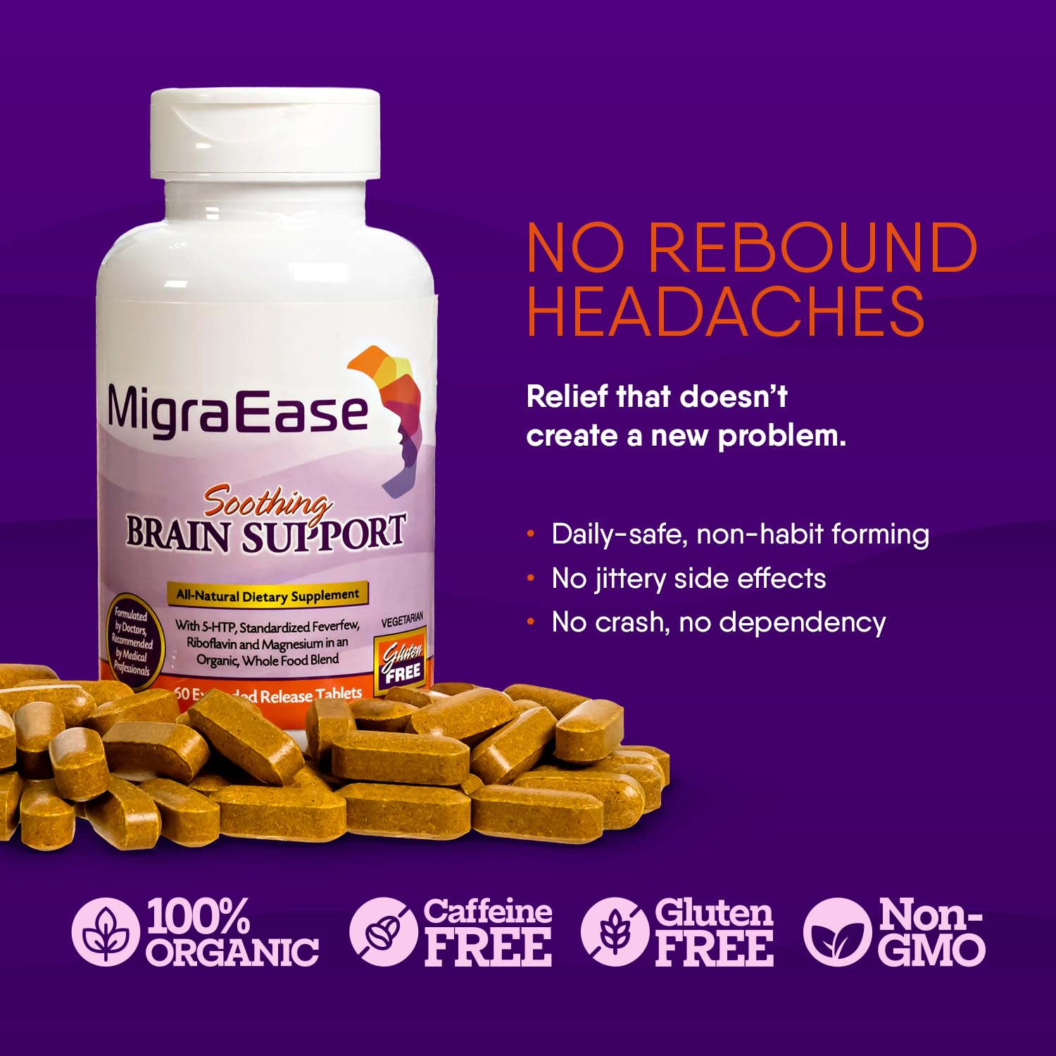 Doctor Knowles Migraine Supplement |Complete Natural Migraine Prevention & Relief Pills with Magnesium, 5-HTP, Feverfew, Riboflavin & Organic Blend |Caffeine Free, Extended-Release Tablets (60 Units) DR. KNOWLES buy supplements canada