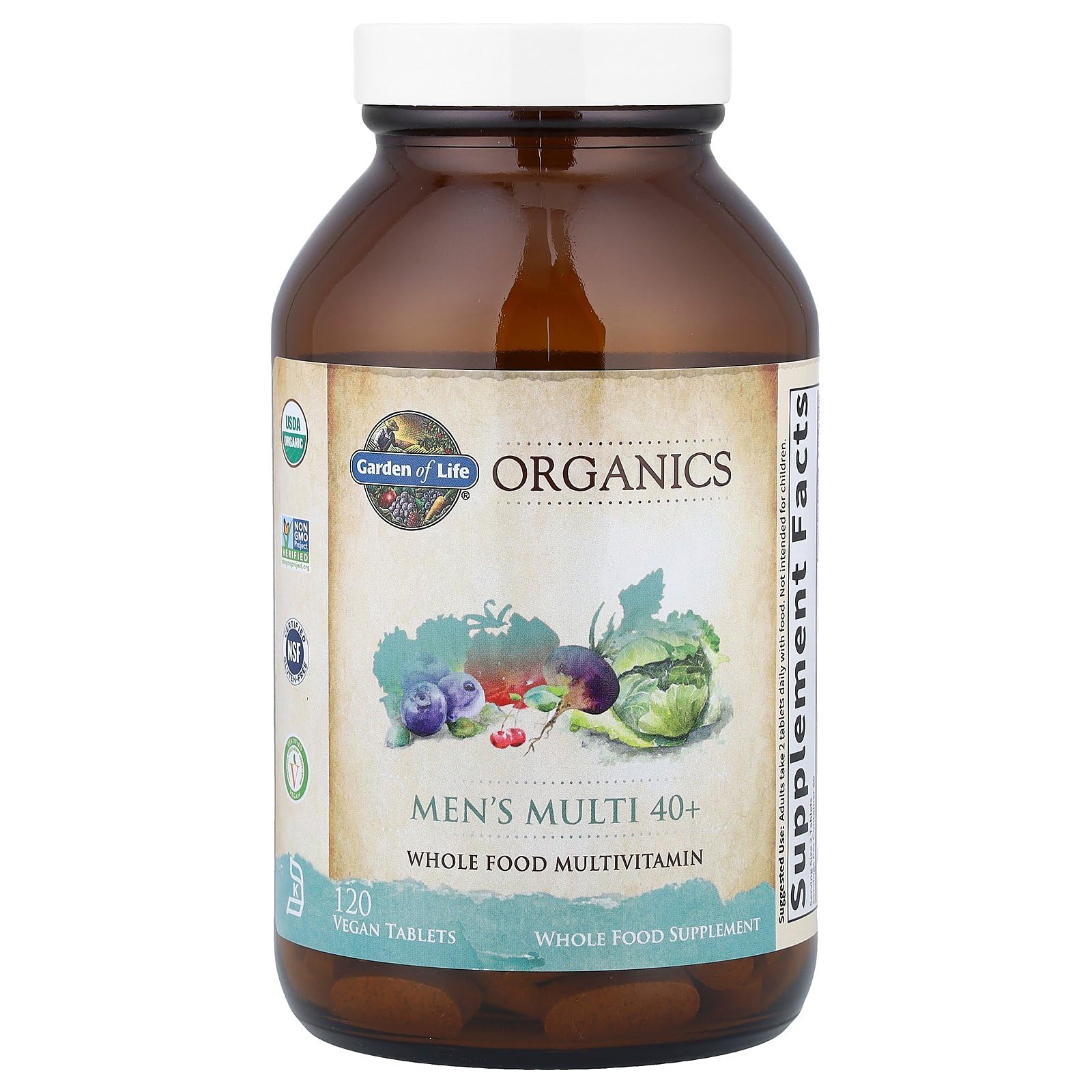 Garden of Life Organics Men's 40+ Multivitamin with Prostate Support, B12 & Vitamins – Vegan Daily Whole Food Multivitamin, Non-GMO, Certified Organic, 120 Tablets Garden of Life buy supplements canada