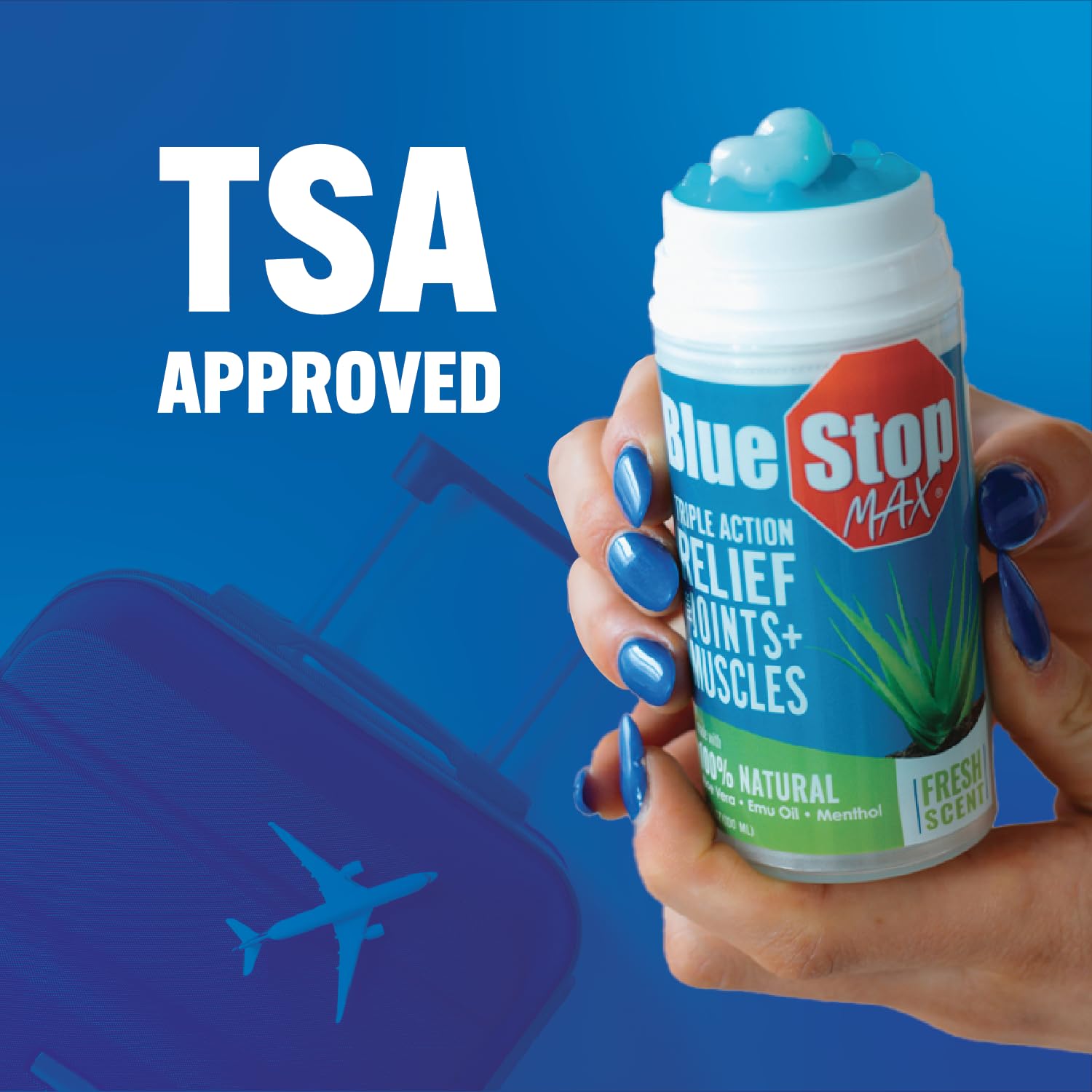 Blue Stop Max Applicator: Fast-Acting Massage Applicator for Sports Cream, Elbow Relief, Performance Roll On for Muscle & Joint Soreness - Convenient Relief for Active Individuals, 1 Pack of 3.4 Oz Blue Stop Max buy supplements canada