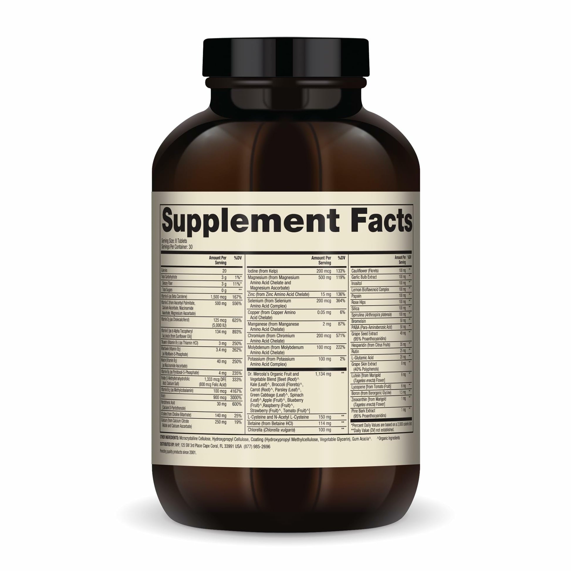 Dr. Mercola Whole-Food Complex with Added Multivitamin Plus Vital Minerals - Supports Nutrition & Immune Support - Bioavailable - GMO Free - 240 Tablets (30 Servings) Dr. Mercola buy supplements canada