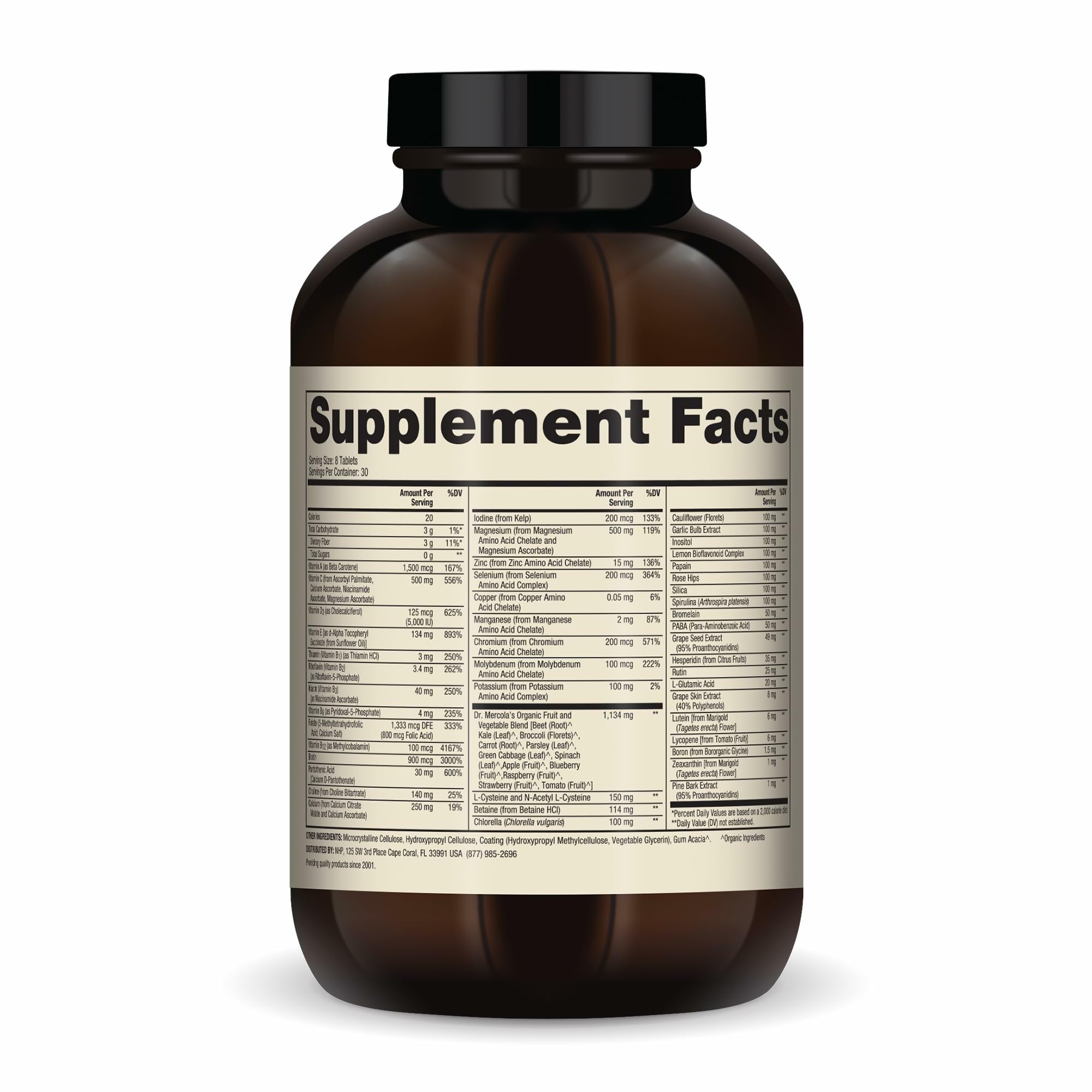 Dr. Mercola Whole-Food Complex with Added Multivitamin Plus Vital Minerals - Supports Nutrition & Immune Support - Bioavailable - GMO Free - 240 Tablets (30 Servings) Dr. Mercola buy supplements canada