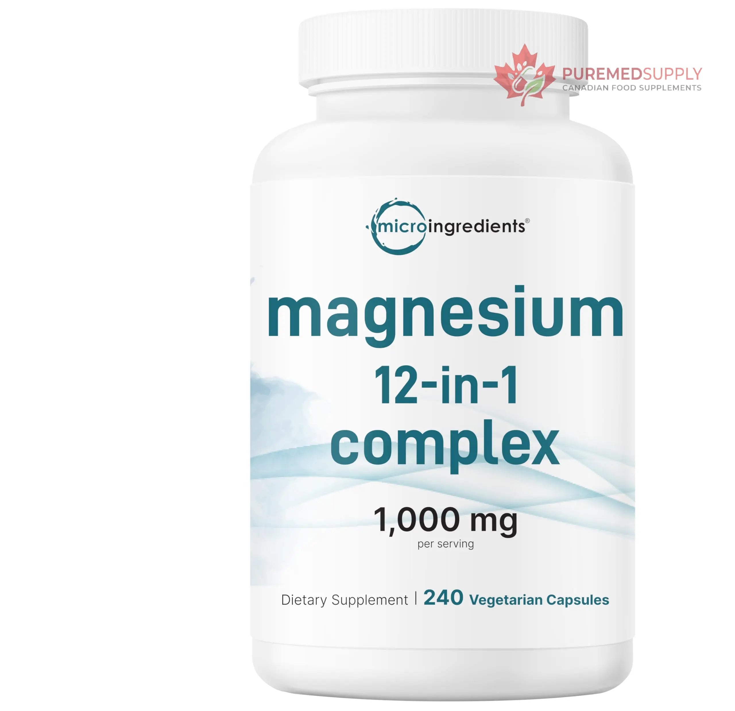 Micro Ingredients 12‑in‑1 Magnesium Complex 1000 mg, 240 Capsules – Magnesium Glycinate, Citrate, Taurate, Malate & More – High Absorption Formula for Men & Women – Chelated & Purified Micro Ingredients buy supplements canada