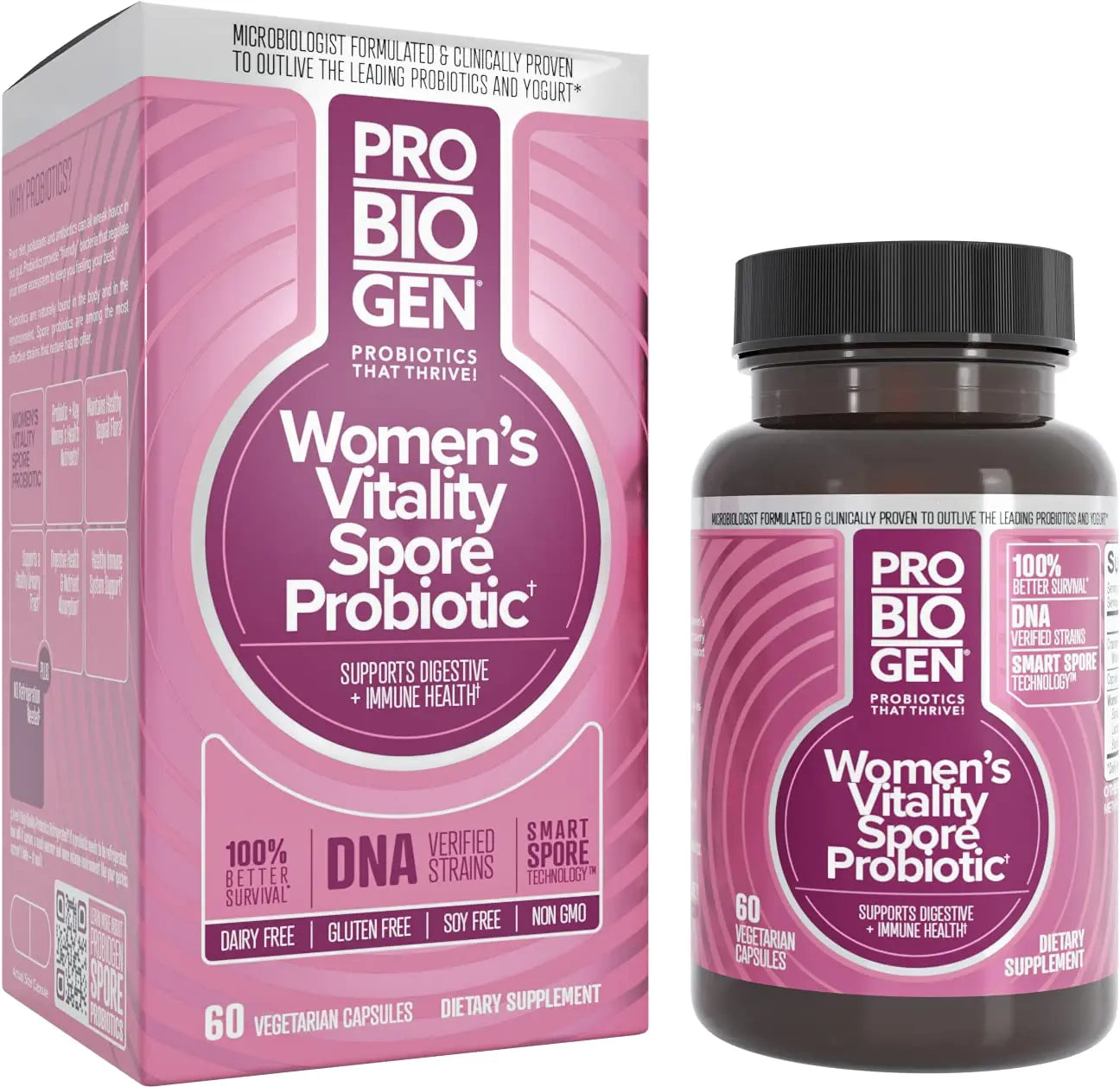 Women’s Daily Probiotic Supplement – Vitality Probiotic with Smart Spore Technology, Lactobacillus Cultures, Gut & Vaginal Health Support, Gluten-Free, Non-GMO - 60 Capsules Probiogen buy supplements canada