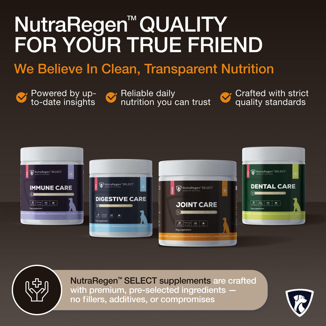 NutraRegen Select Senior Dog Joint Supplement 45 Scoops | Natural Glucosamine Chondroitin for Dogs with Collagen | Hip and Joint Powder | 7.7 Oz NutraRegen buy supplements canada