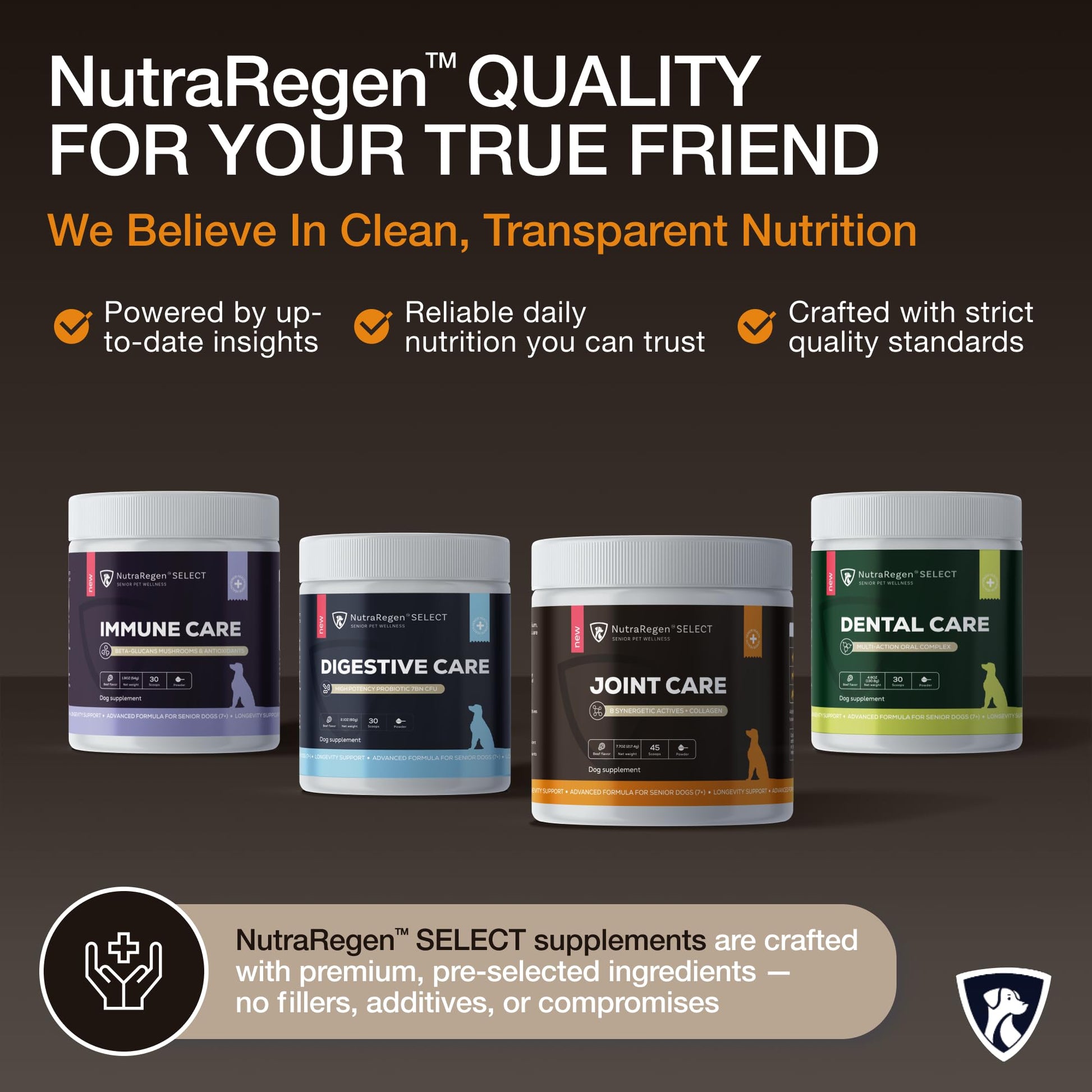 NutraRegen Select Senior Dog Joint Supplement 45 Scoops | Natural Glucosamine Chondroitin for Dogs with Collagen | Hip and Joint Powder | 7.7 Oz NutraRegen buy supplements canada