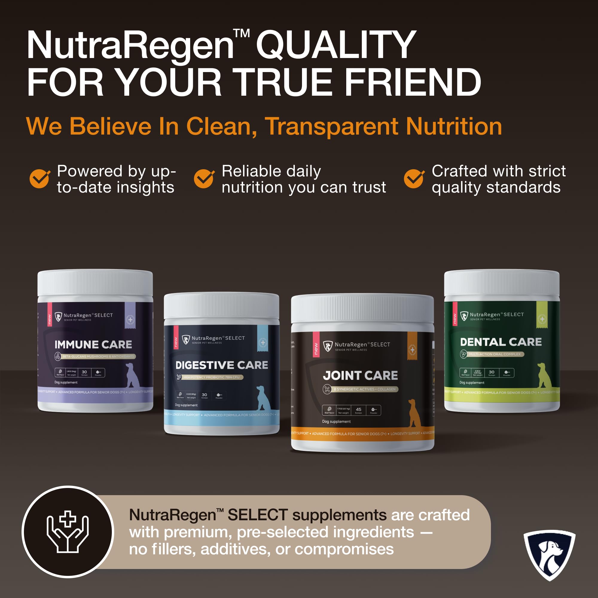 NutraRegen Select Senior Dog Joint Supplement 45 Scoops | Natural Glucosamine Chondroitin for Dogs with Collagen | Hip and Joint Powder | 7.7 Oz NutraRegen buy supplements canada