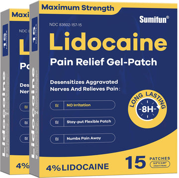 Sumifun 4% Lidocaine Patches Maximum Strength - 30 Count Pain Relief Patches for Back, Shoulder, Elbow, Knee, Muscle & Joint - Lower Back Pain Relief Products - Pain Patches Maximum Strength Lidocaine Sumifun buy supplements canada