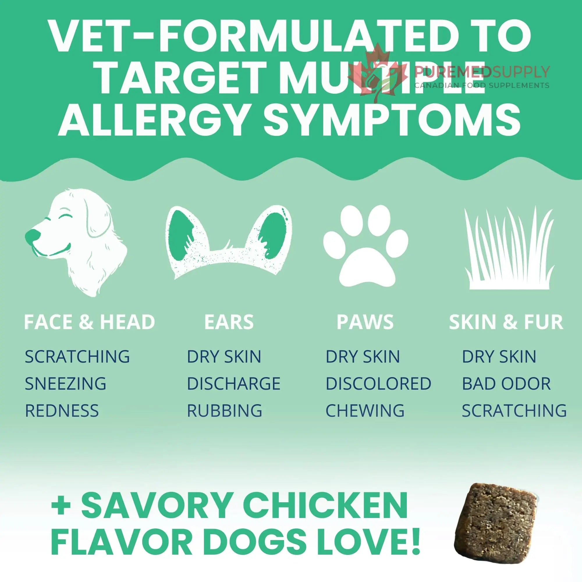 Under the Weather Allergy & Itch Pet Allergy Chews for Dogs | Vet Formulated Skin Support for Canines | Soothing Dog Allergies and Itching Relief Supplement | 60 Count Under the Weather buy supplements canada