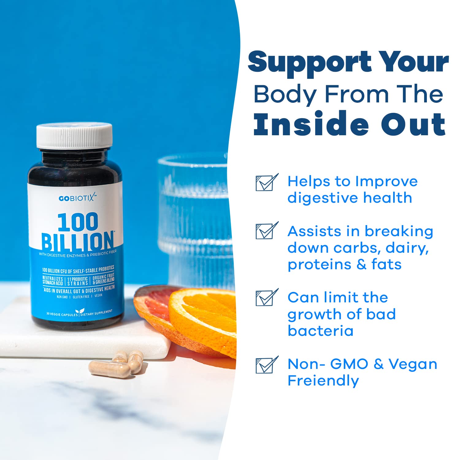 100 Billion - Probiotics and Prebiotics Supplement Pills - Digestive Enzymes and Prebiotic GOBIOTIX buy supplements canada