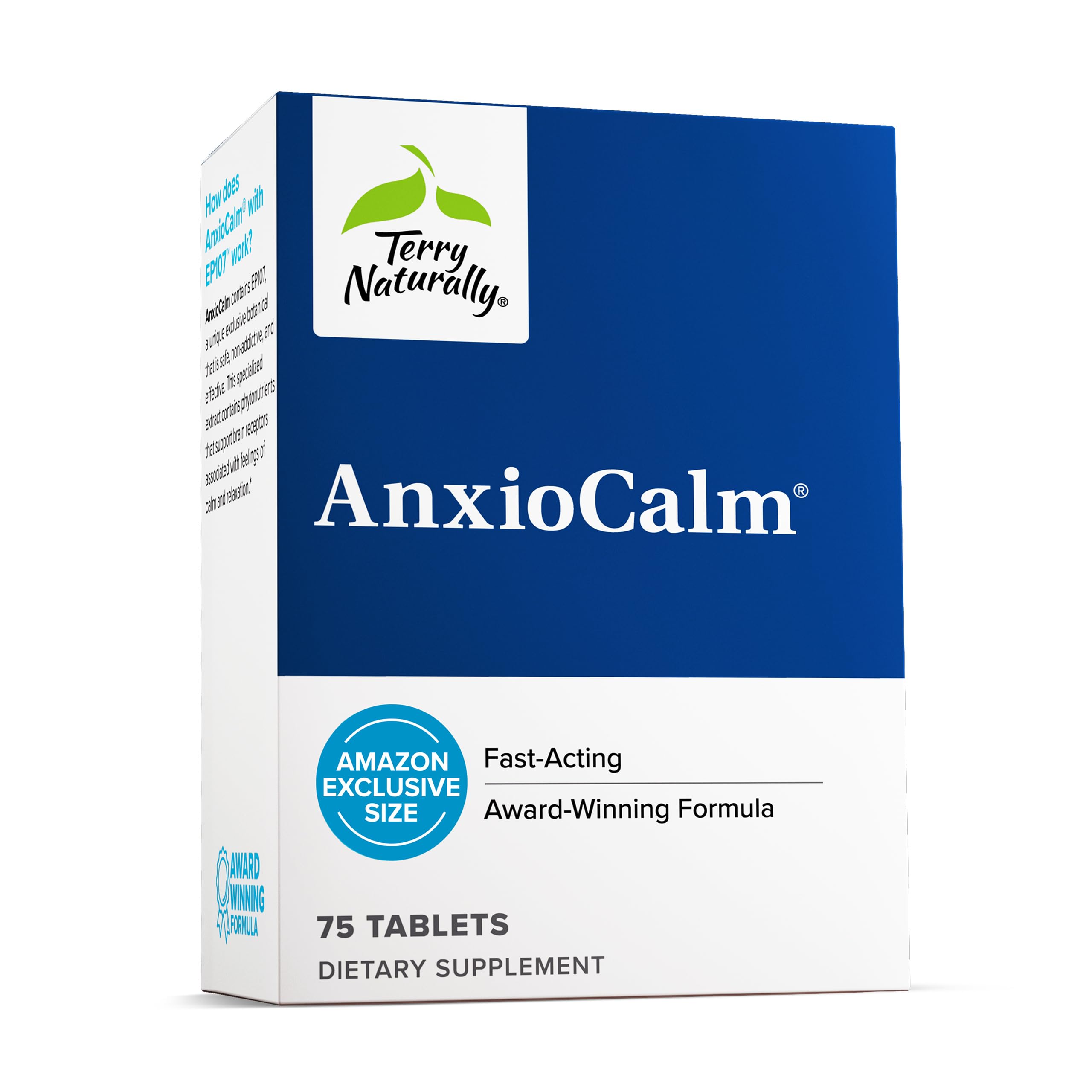 Terry Naturally AnxioCalm - 75 Tablets - Fast-Acting, Non-Drowsy, Non-Addictive Formula - Safe for Adults & Children 4+ Years - Non-GMO - 37 Servings Terry Naturally buy supplements canada