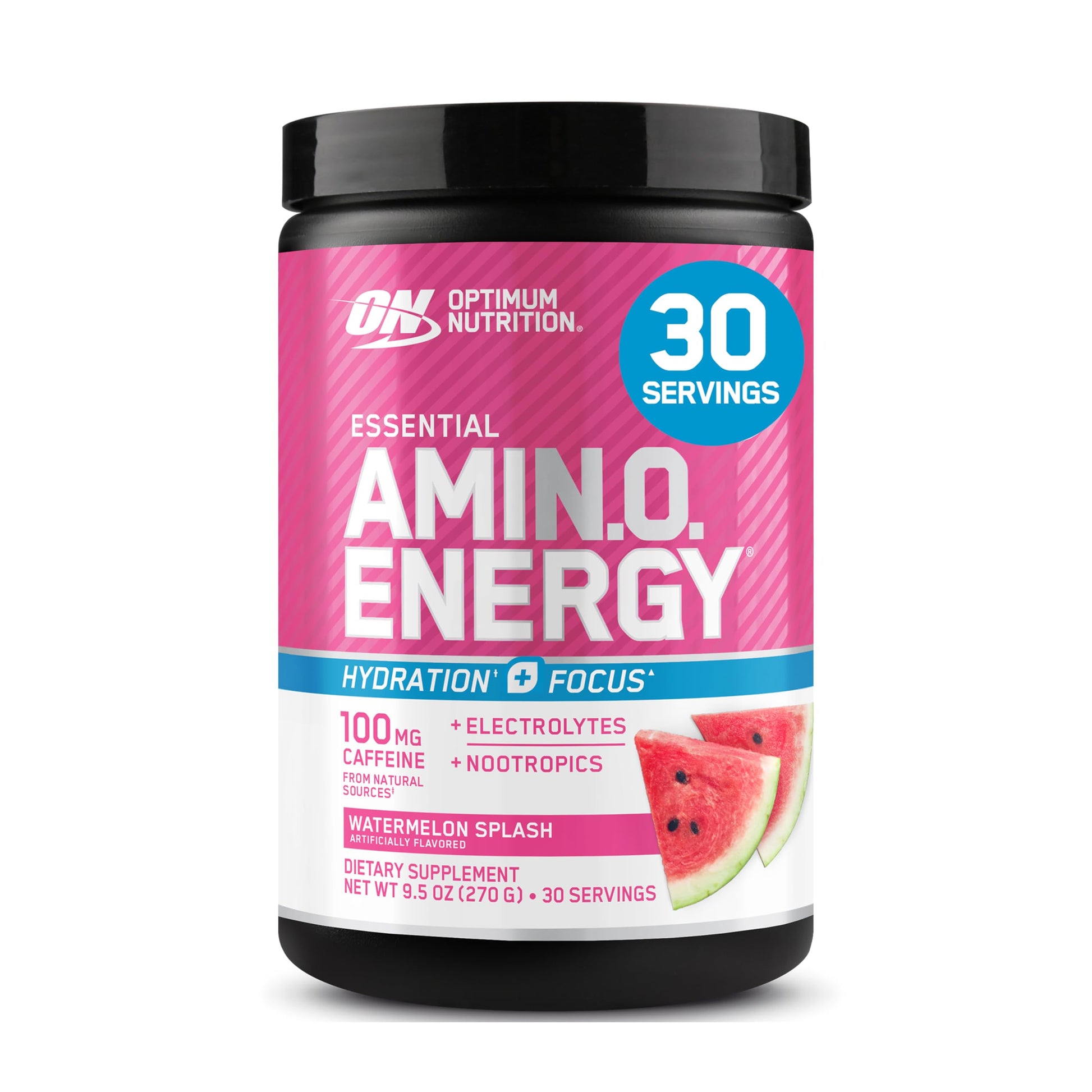 Optimum Nutrition Amino Energy Powder Plus Focus, with BCAA, Electrolytes, and Caffeine, Watermelon, 30 Servings (Packaging May Vary) Optimum Nutrition buy supplements canada