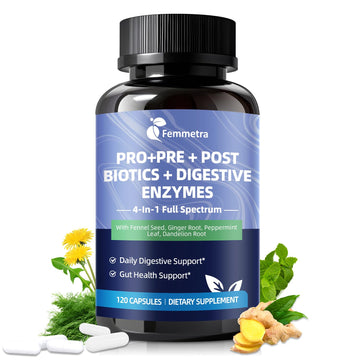 Digestive Enzymes Postbiotics Prebiotics Probiotics for Women Men, 200 Billion CFU 36 Probiotic Strains - Complete Gut, Digestive, Regularity, Gas, Bloating & Immune Support Supplement, Vegan, 60 Days Femmetra buy supplements canada
