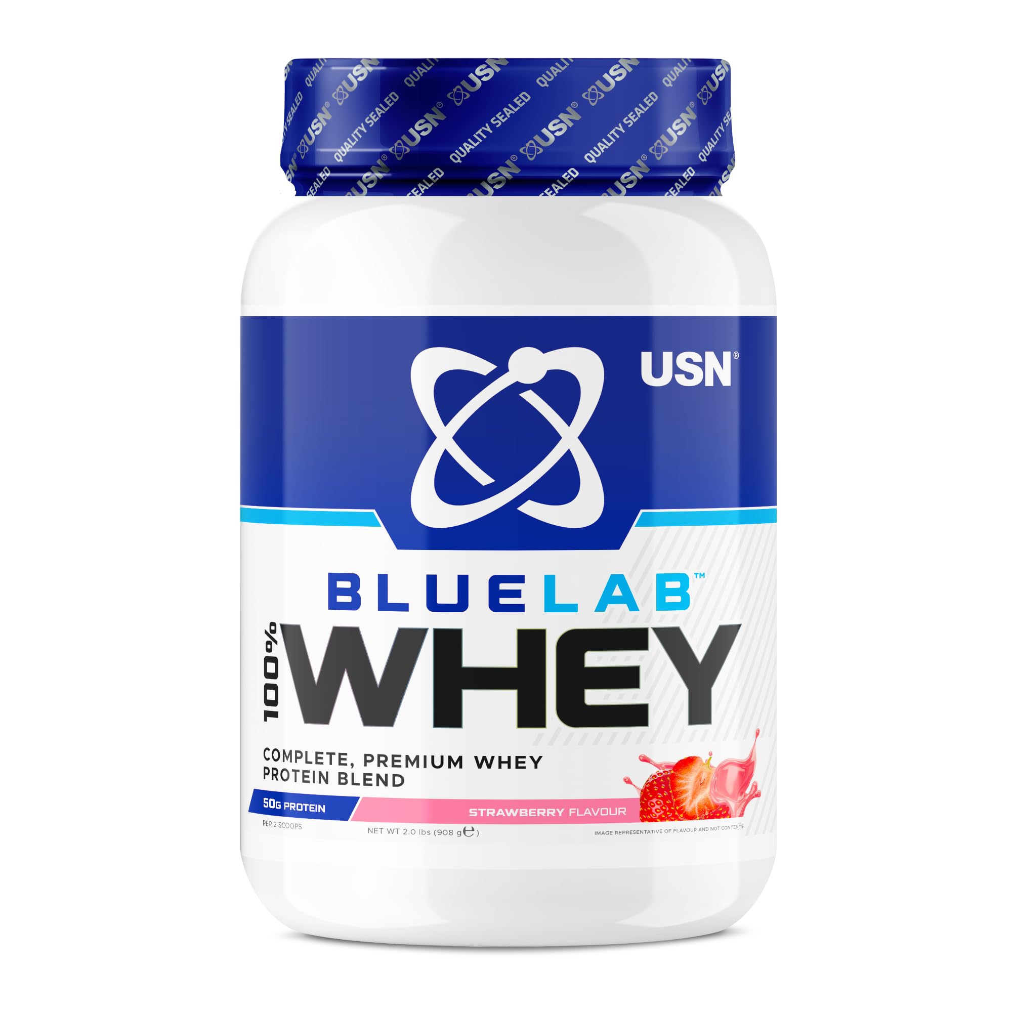 USN Blue Lab Whey Protein Powder: Strawberry - Whey Protein 908g - Post-Workout - Whey Isolate USN buy supplements canada