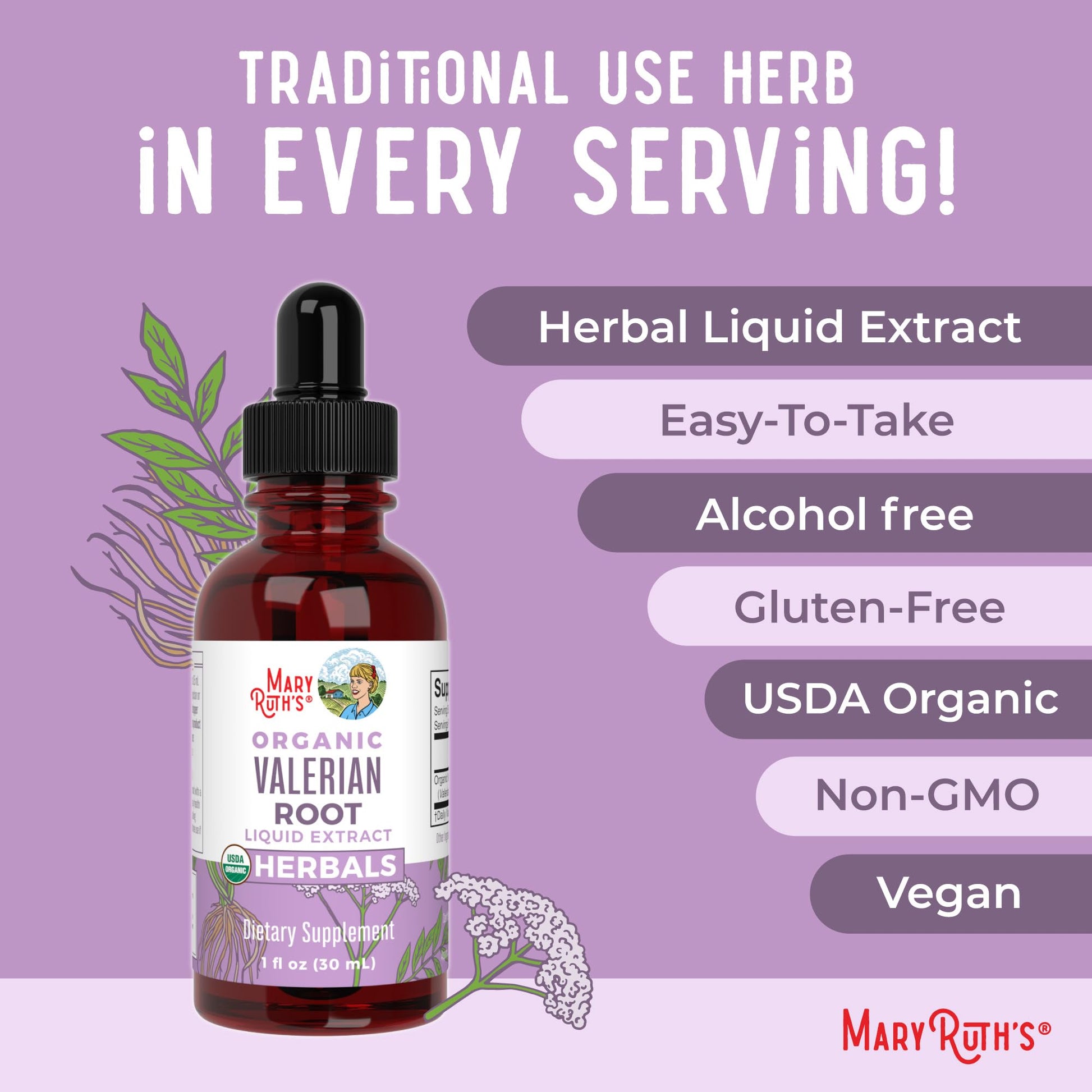 MaryRuth Organics Valerian Root Liquid Drops | 2 Month Supply | Sugar Free | USDA Organic Valerian Root Drops | Support Sleep | Calm and Stress Relief | Vegan | Non-GMO | Gluten Free | 60 Servings MARYRUTH'S buy supplements canada
