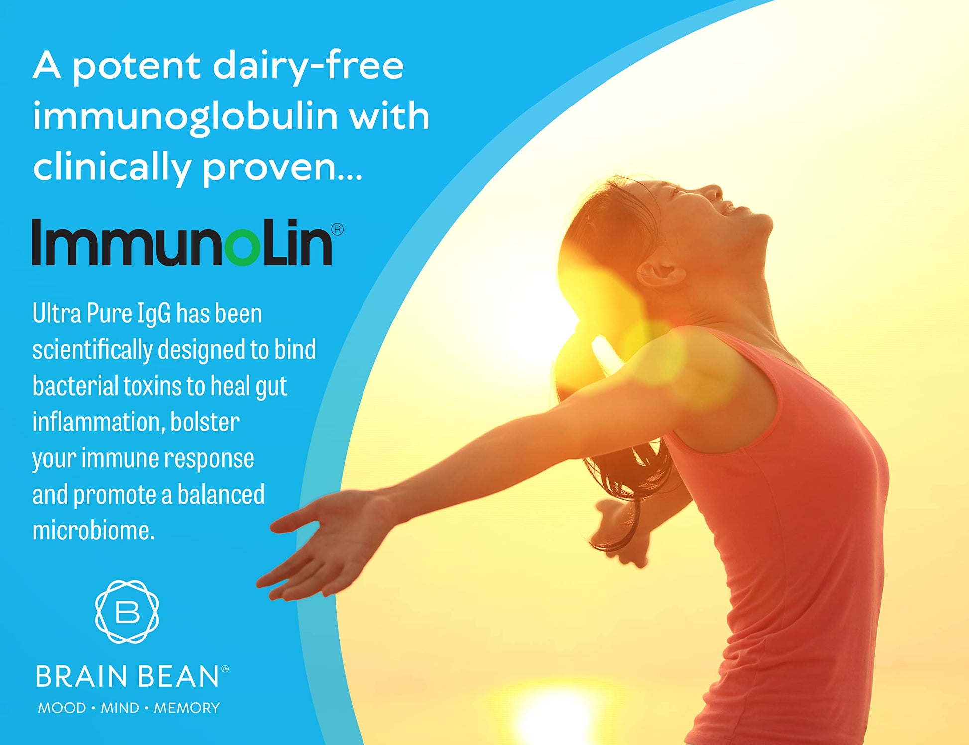 Brain Basics Ultra Pure IgG Supplement - Dairy-Free Supplement IgG-Immunolin Powder, Blended Vitamin & Mineral Supplements, 150g, 60 Servings Brain Bean buy supplements canada