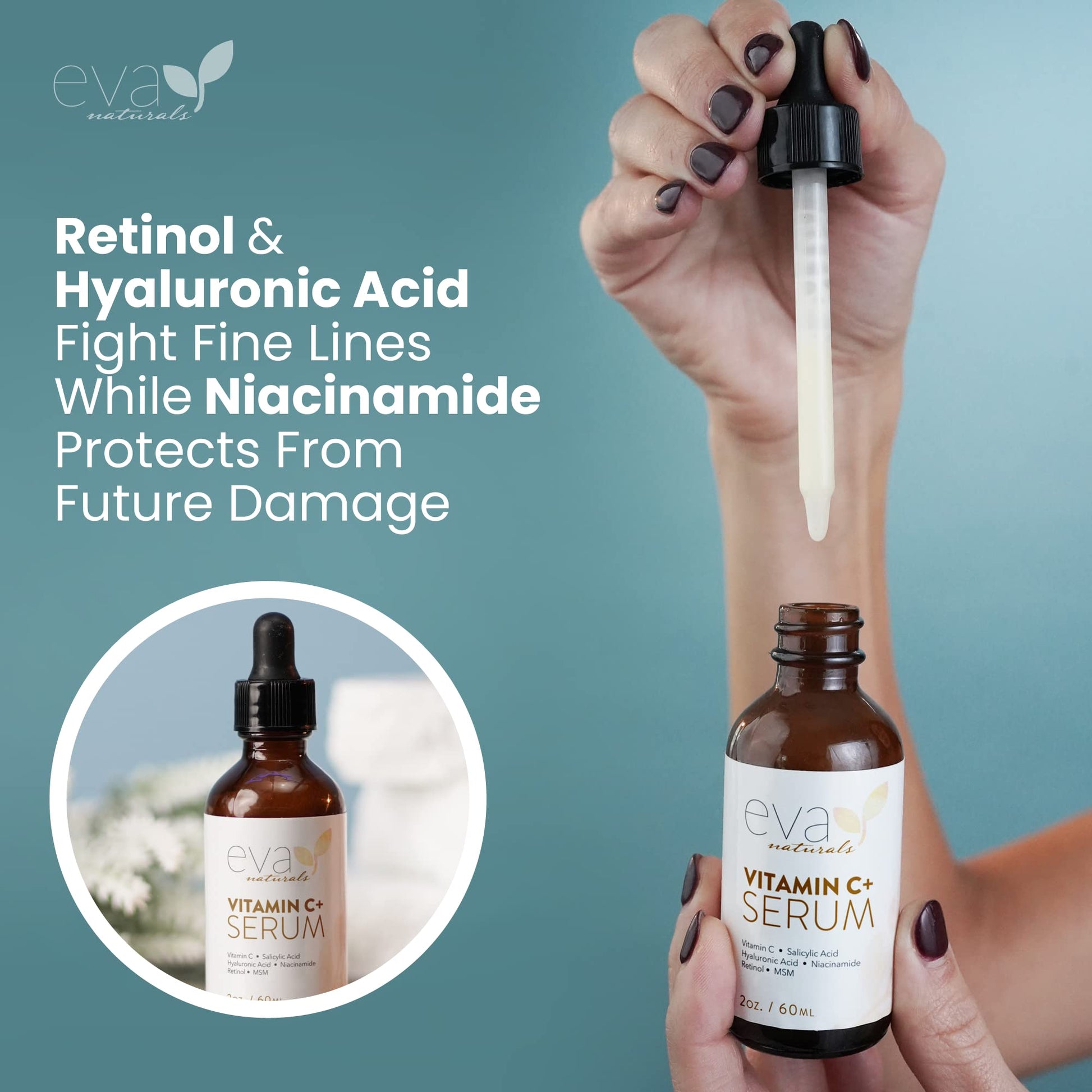 Vitamin C Serum for Face - Vitamin C Facial Serums with Hyaluronic Acid, Retinol Eva Naturals buy supplements canada