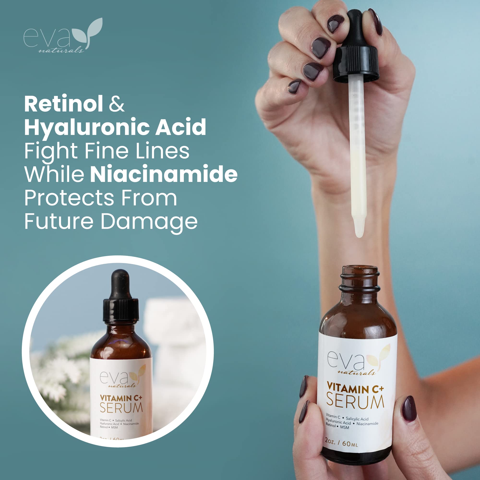 Vitamin C Serum for Face - Vitamin C Facial Serums with Hyaluronic Acid, Retinol Eva Naturals buy supplements canada