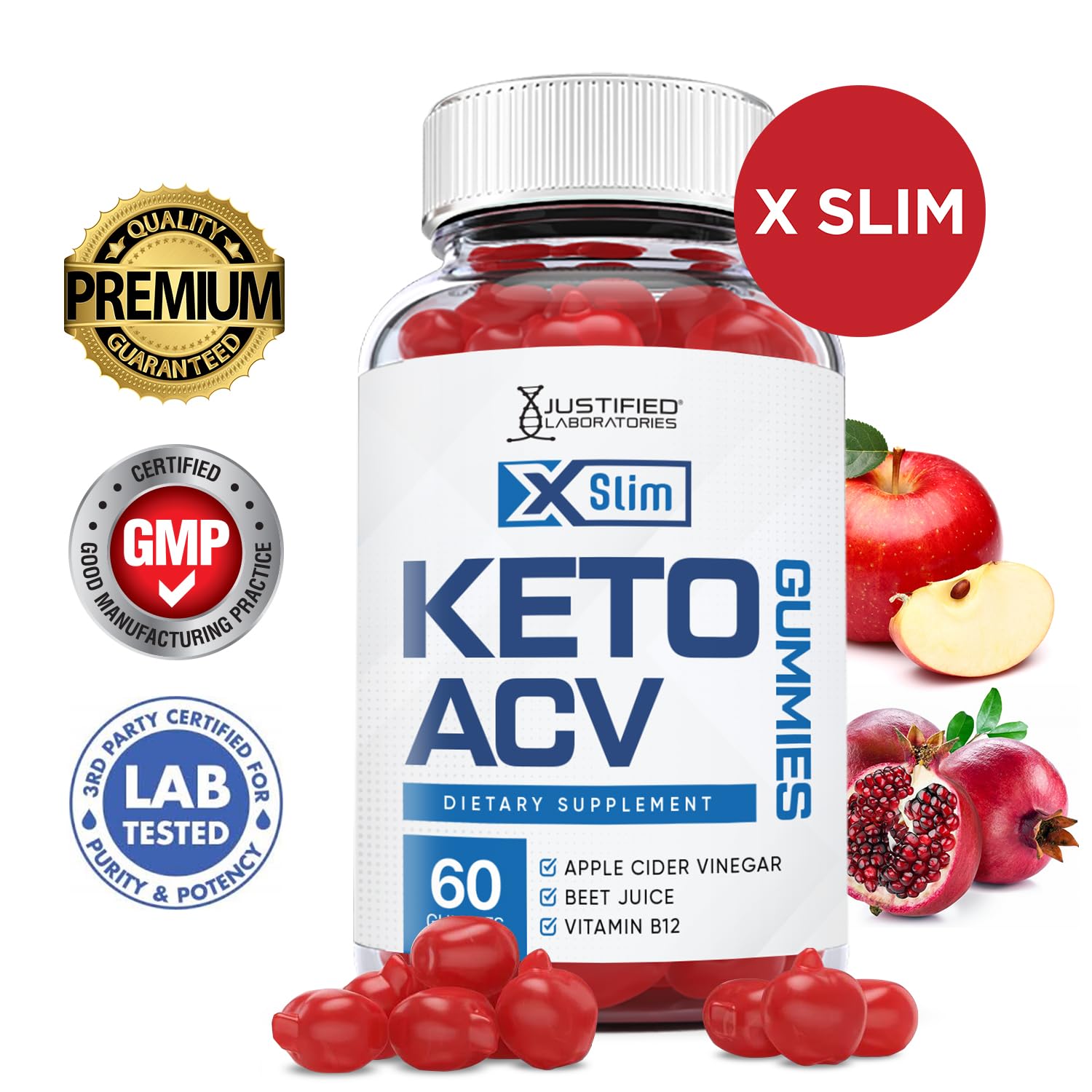 Justified Laboratories (3 Pack X Slim Keto ACV Gummies 1000MG Xslim Vegan Non GMO Justified Laboratories buy supplements canada