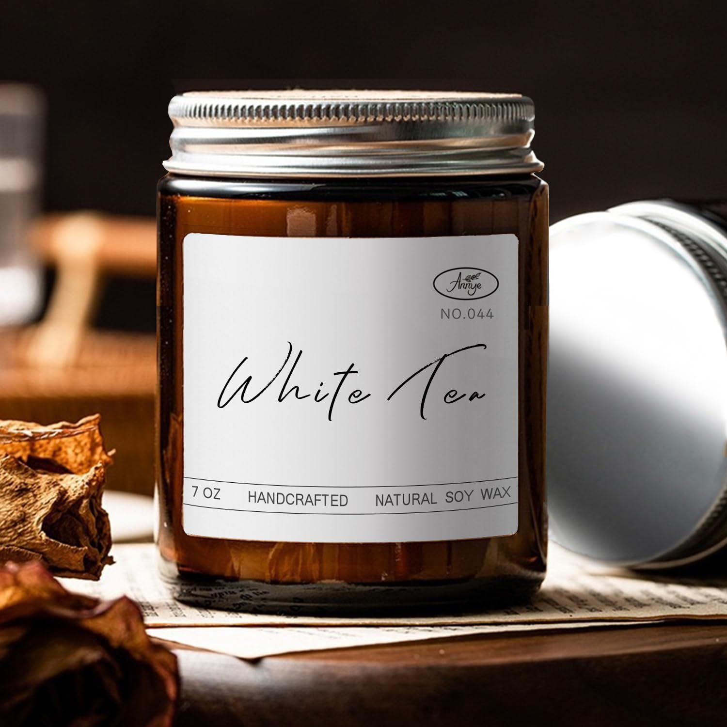 Annye White Tea Scented Candles, Organic Soy Candle for Home Scented, Hand-Poured Jar Candle Annye buy supplements canada